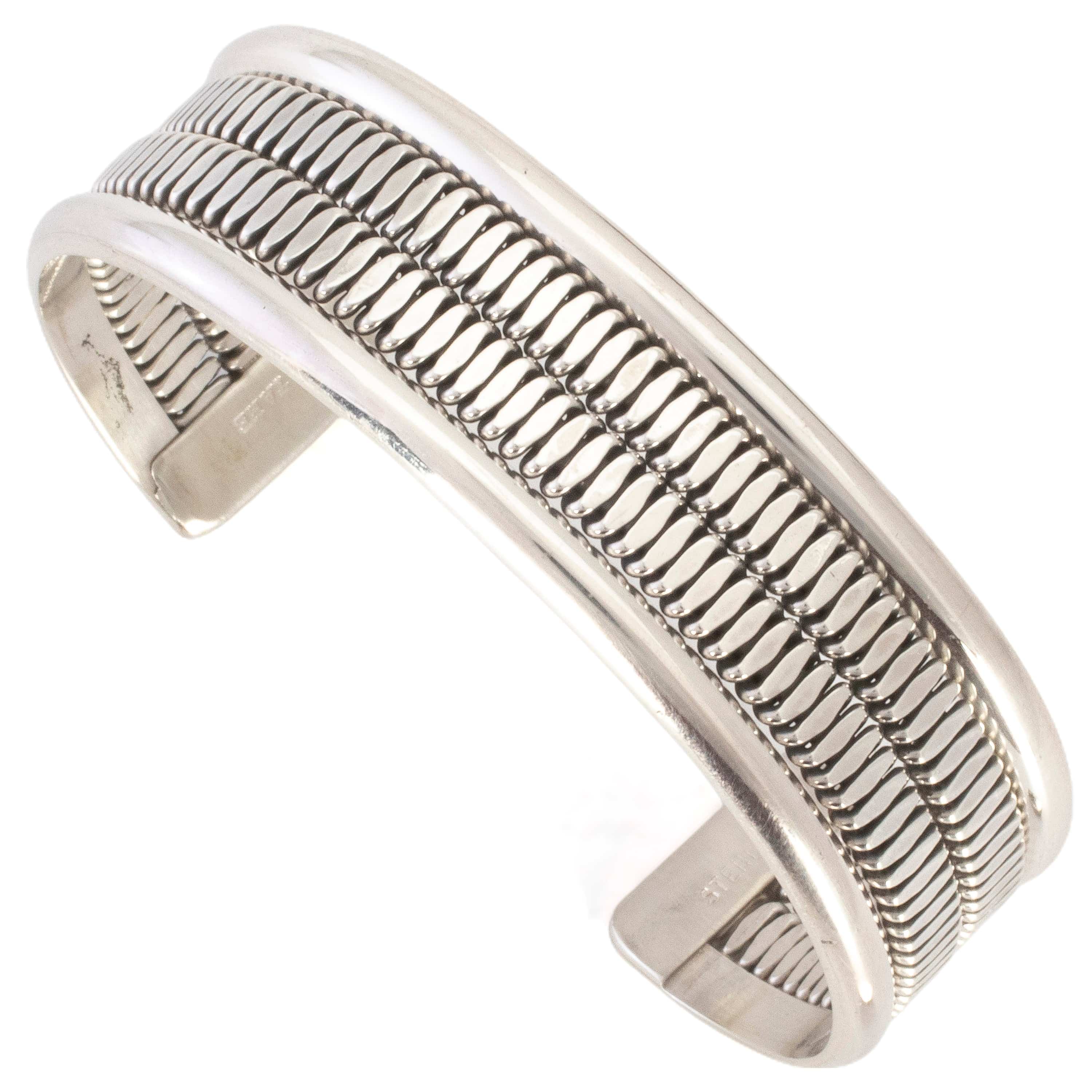 Kalifano Native American Jewelry Tahe USA Native American Made 925 Sterling Silver Cuff NAB1200.014