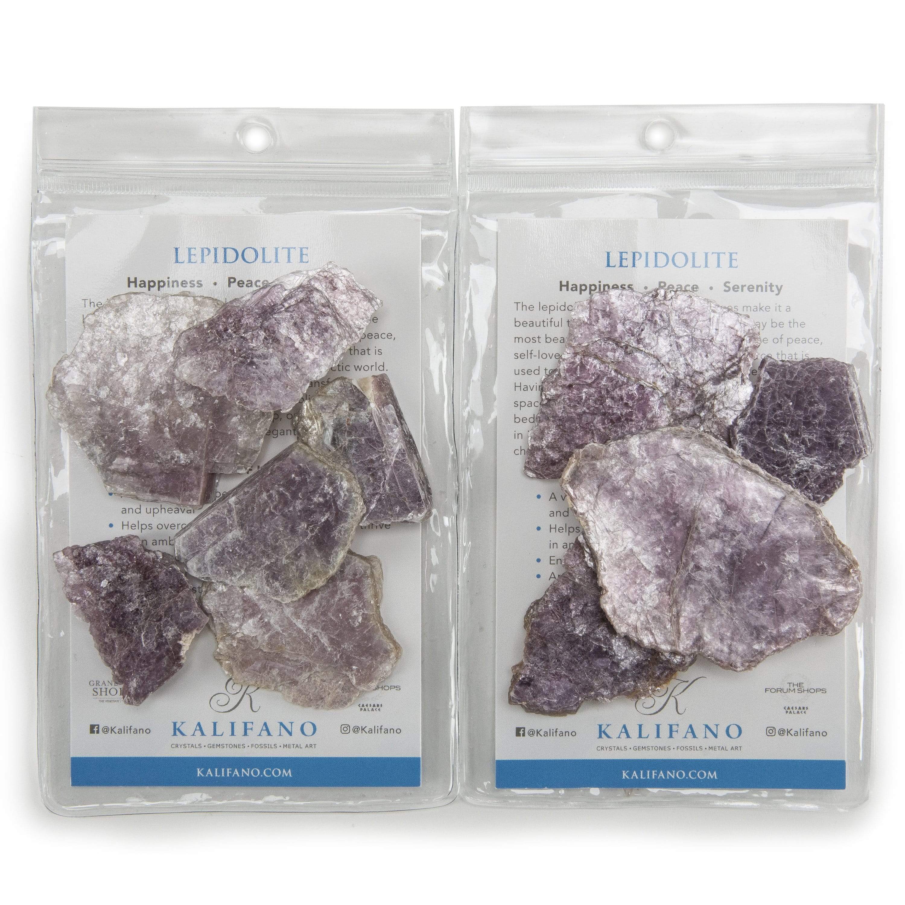 KALIFANO Natural Lepidolite 2 Pack Healing Stone from Brazil LEPIDOLITE20-X2