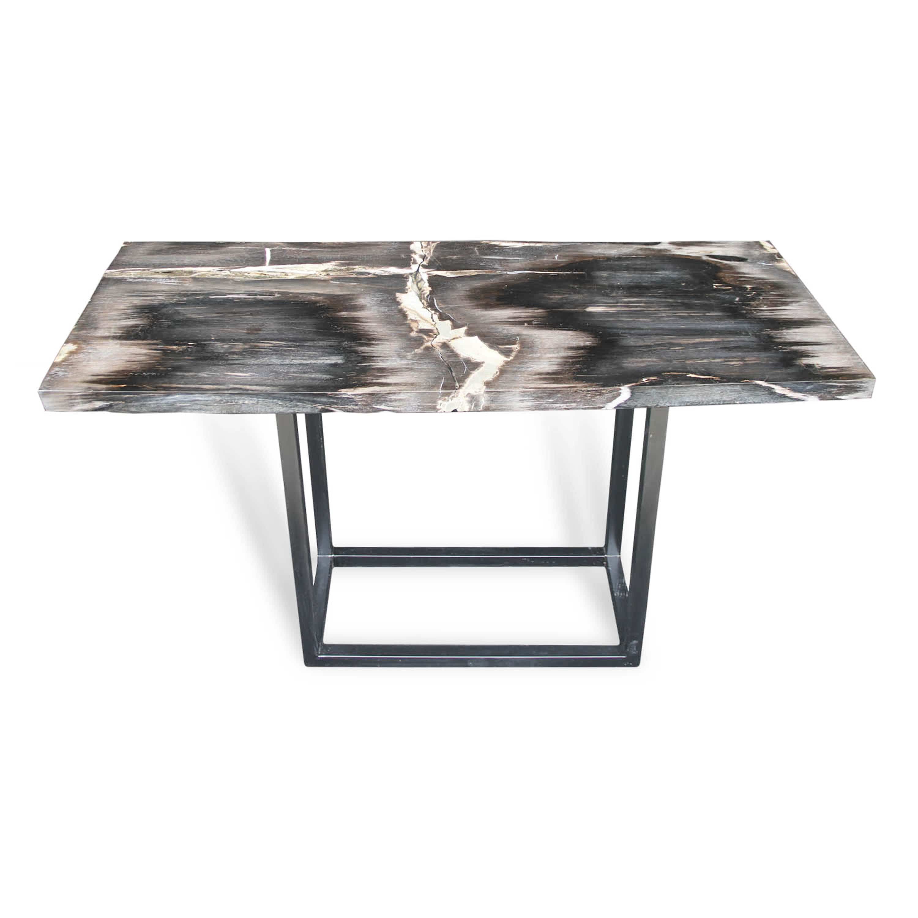 Kalifano Petrified Wood Natural Polished Petrified Wood Console Table from Indonesia - 47" / 93 lbs PWR5000.001