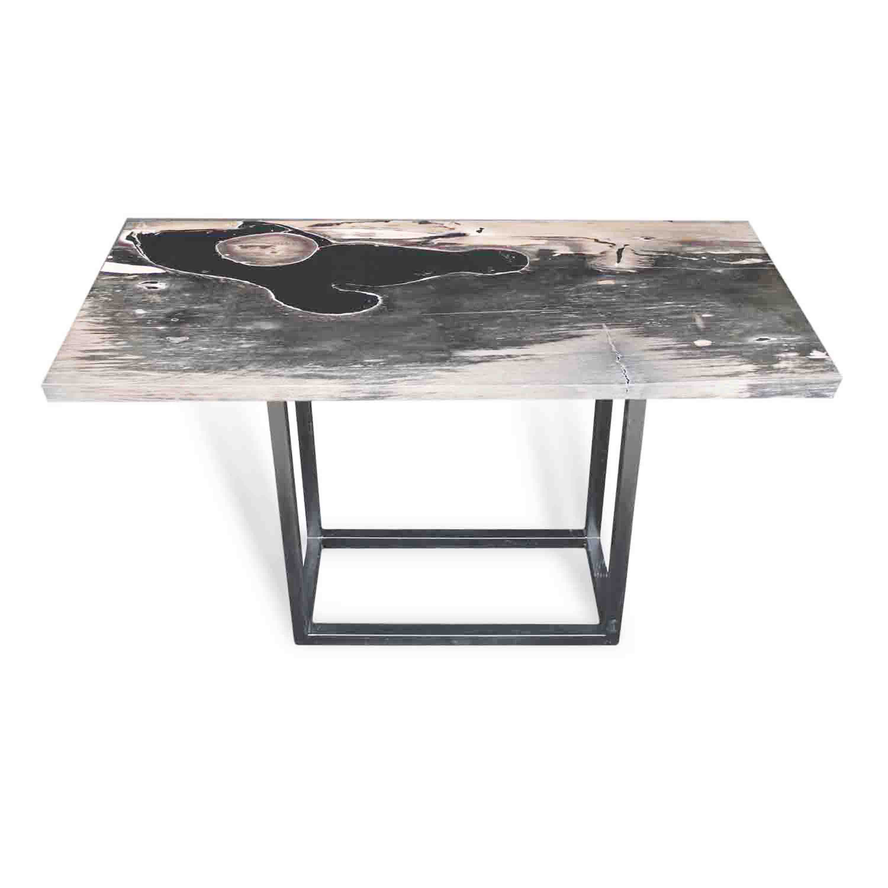 Kalifano Petrified Wood Natural Polished Petrified Wood Console Table from Indonesia - 55" / 163 lbs PWR8900.001