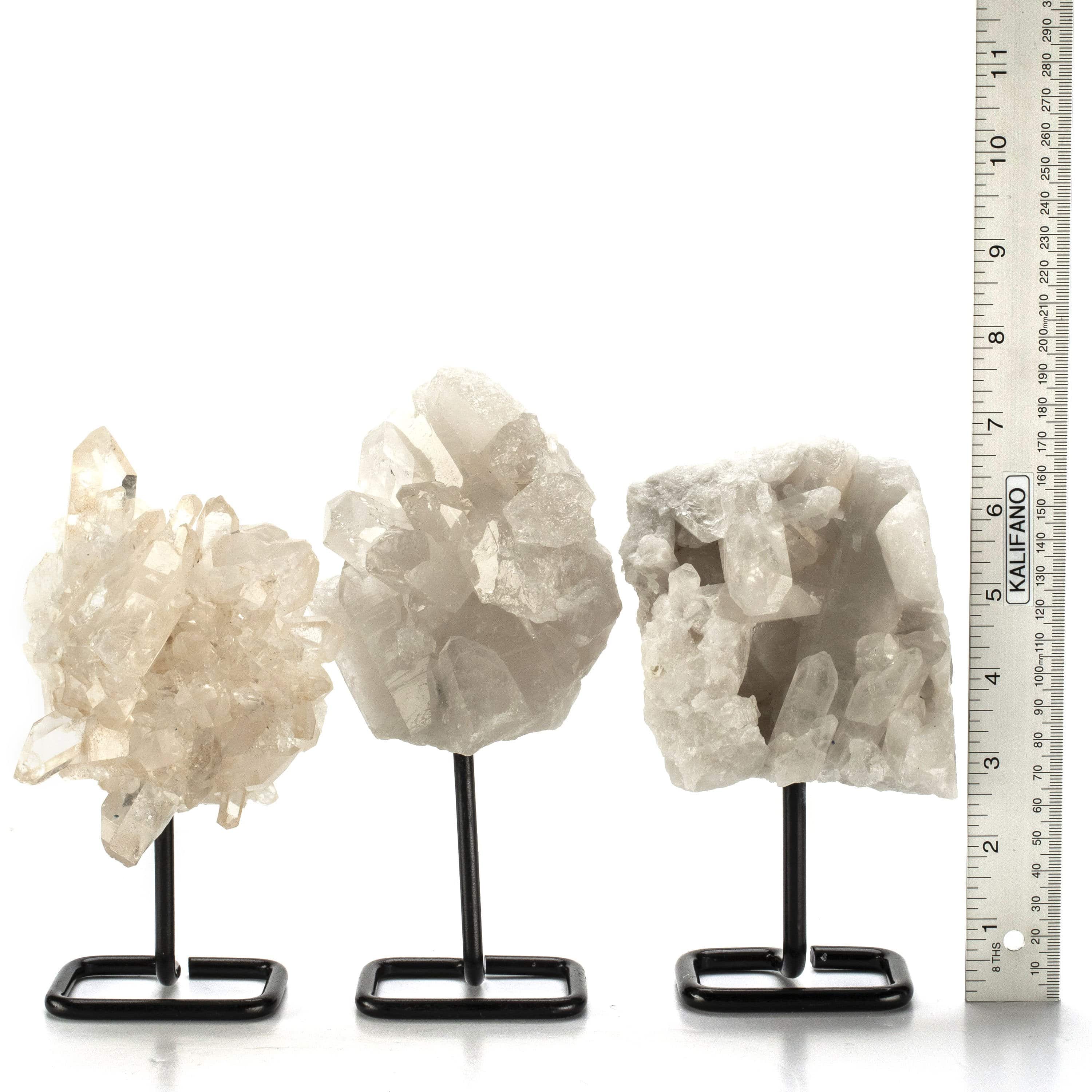 Kalifano Quartz Brazilian Clear Quartz Cluster on Stand - 1.5 lbs QC300