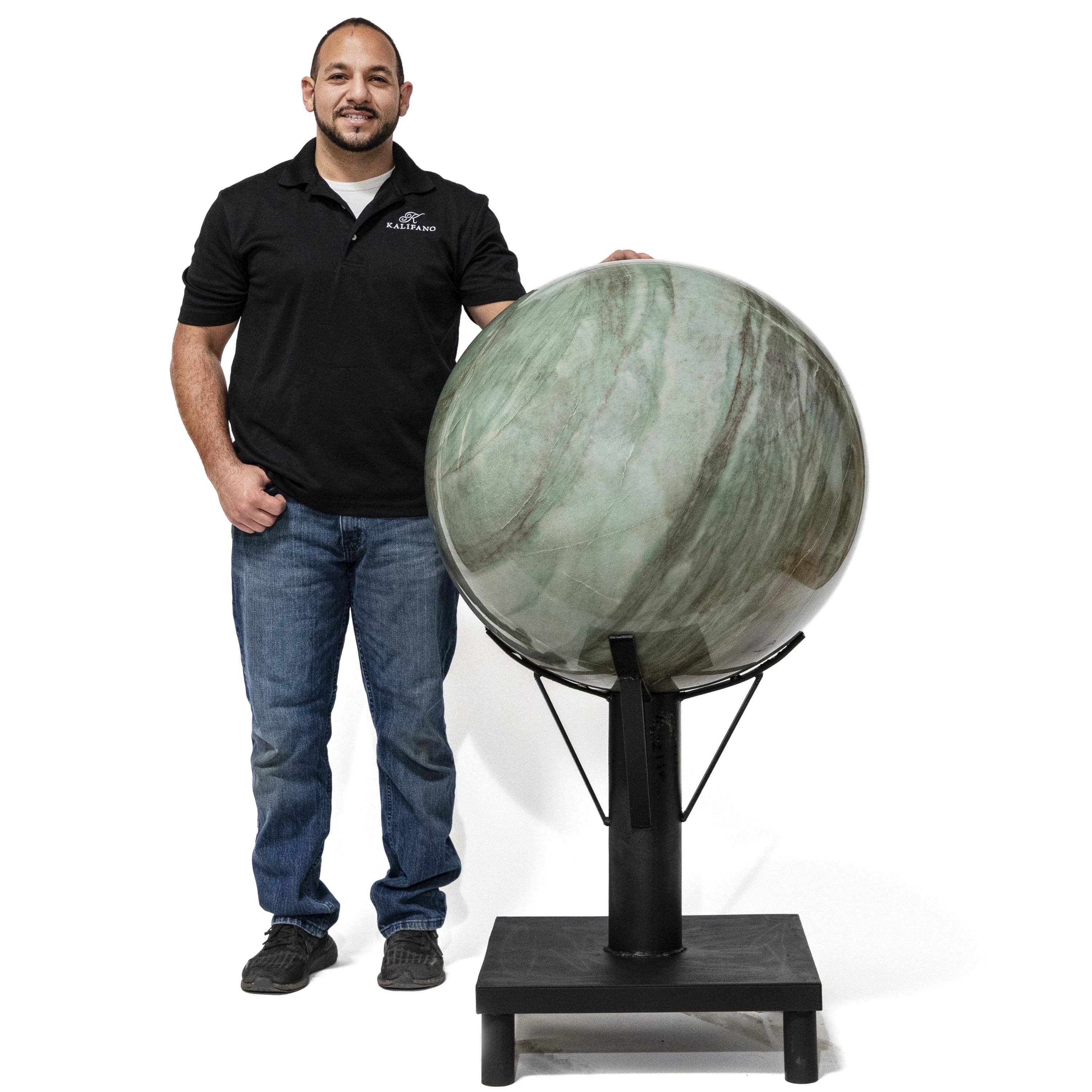 Kalifano Quartz Green Quartz Sphere - 970 lbs / 27" diameter SPGQ132000.001