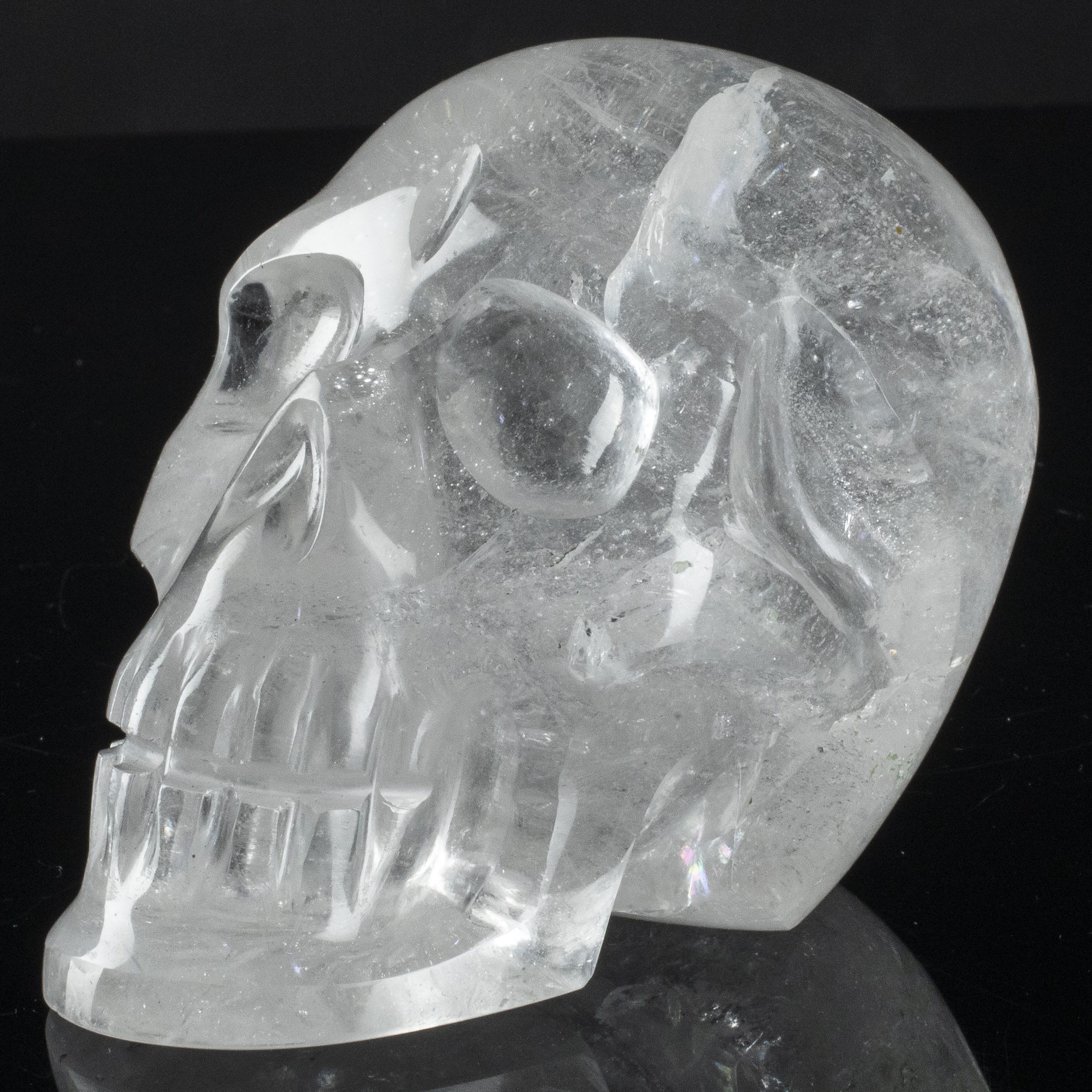 Kalifano Quartz Natural Brazilian Quartz Skull Carving - 3 in. SK2400.001