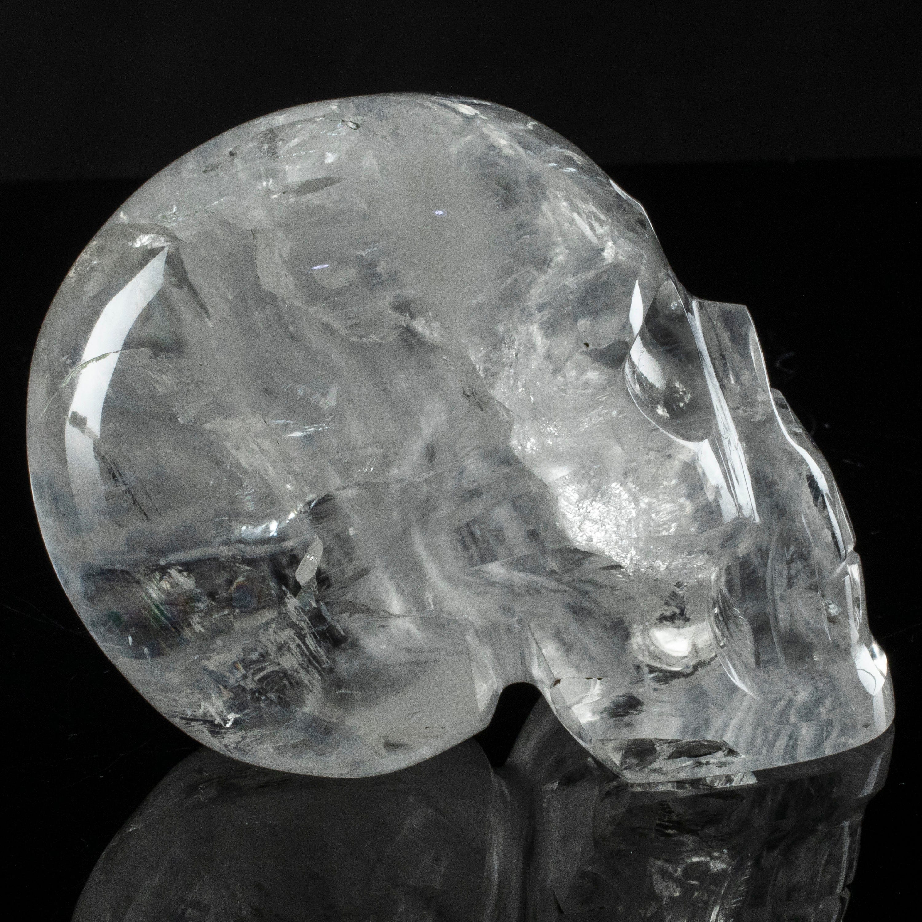 Kalifano Quartz Natural Brazilian Quartz Skull Carving - 4 in. SK2800.003