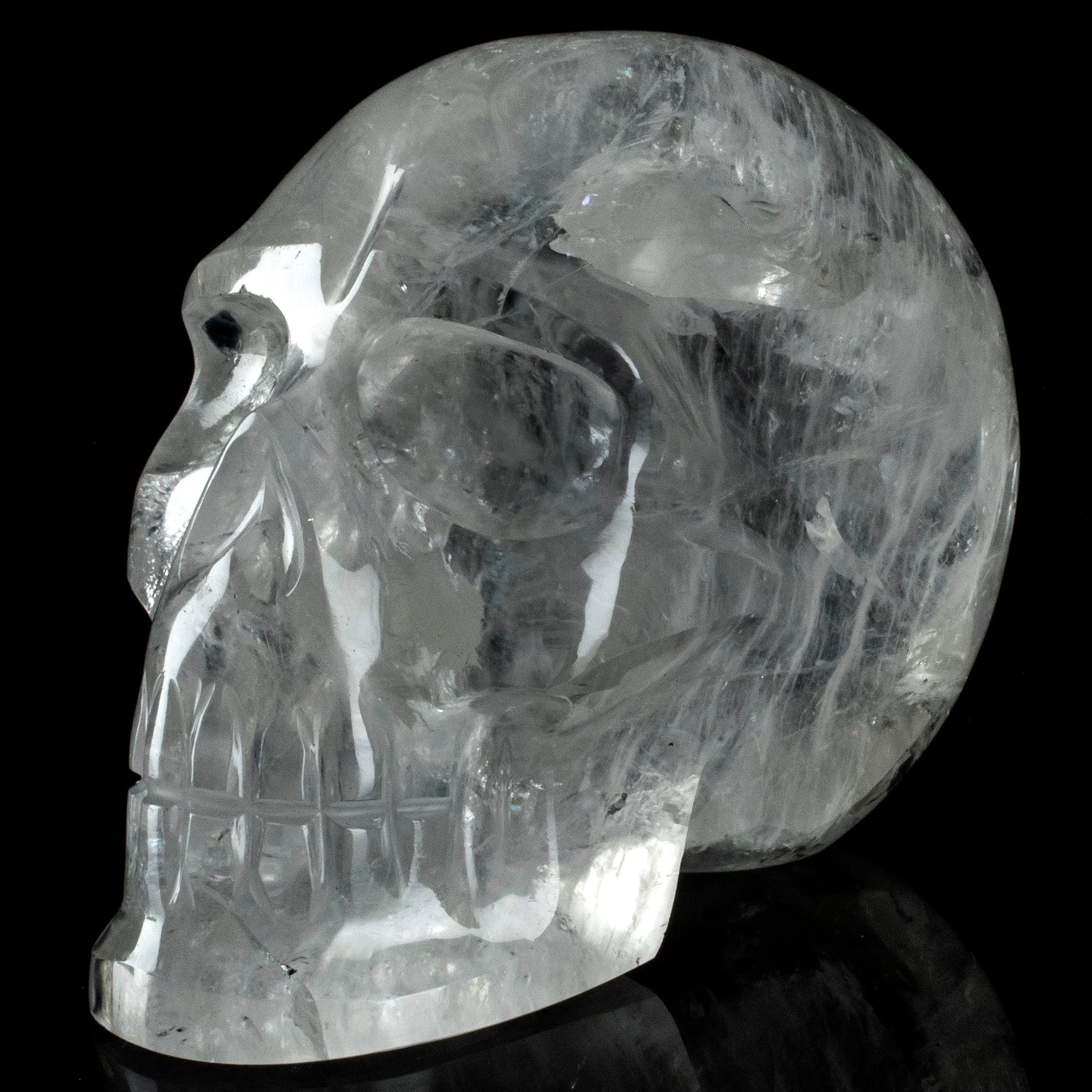 Kalifano Quartz Natural Brazilian Quartz Skull Carving - 4 in. SK2800.003