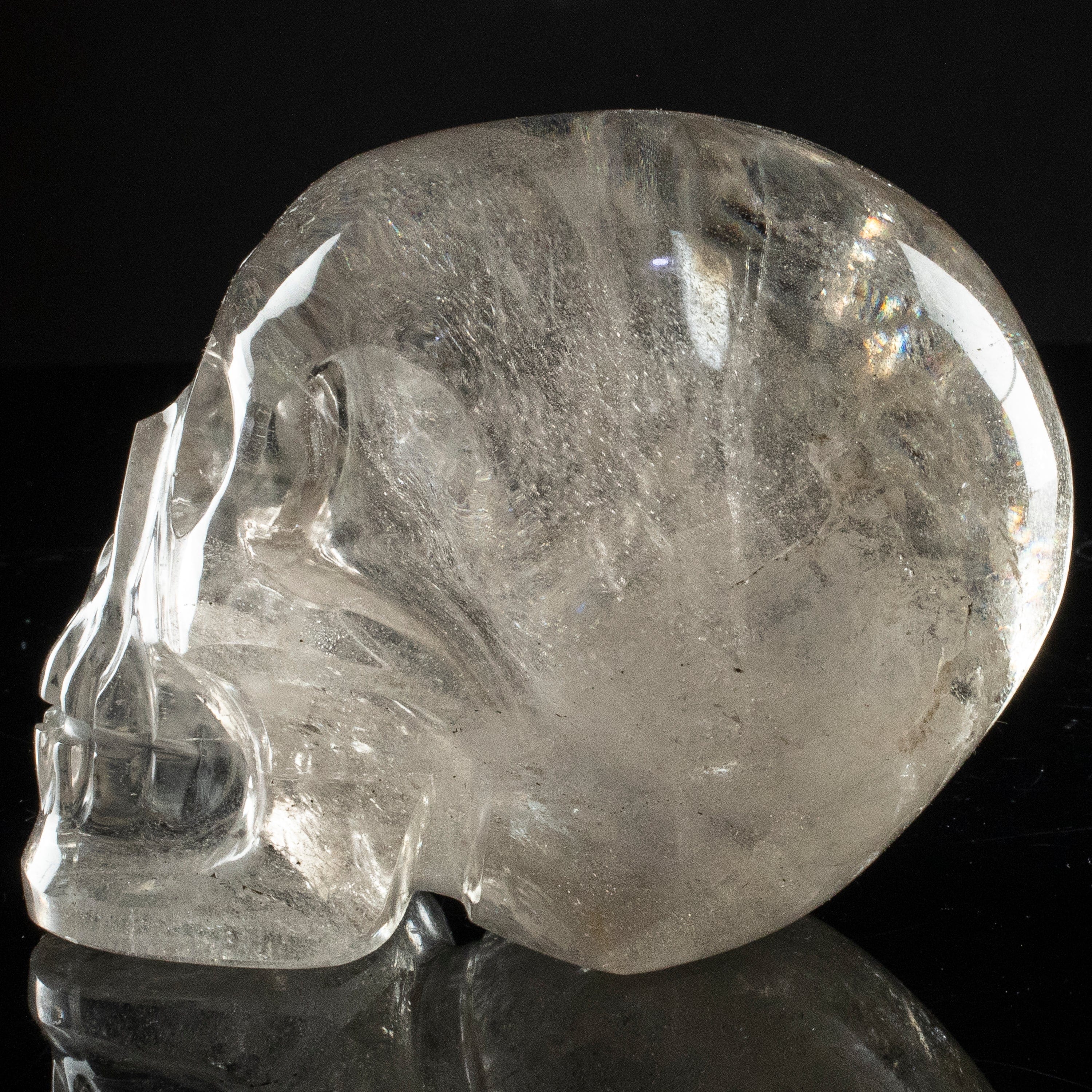 Kalifano Quartz Natural Brazilian Quartz Skull Carving - 4 in. SK3800.002