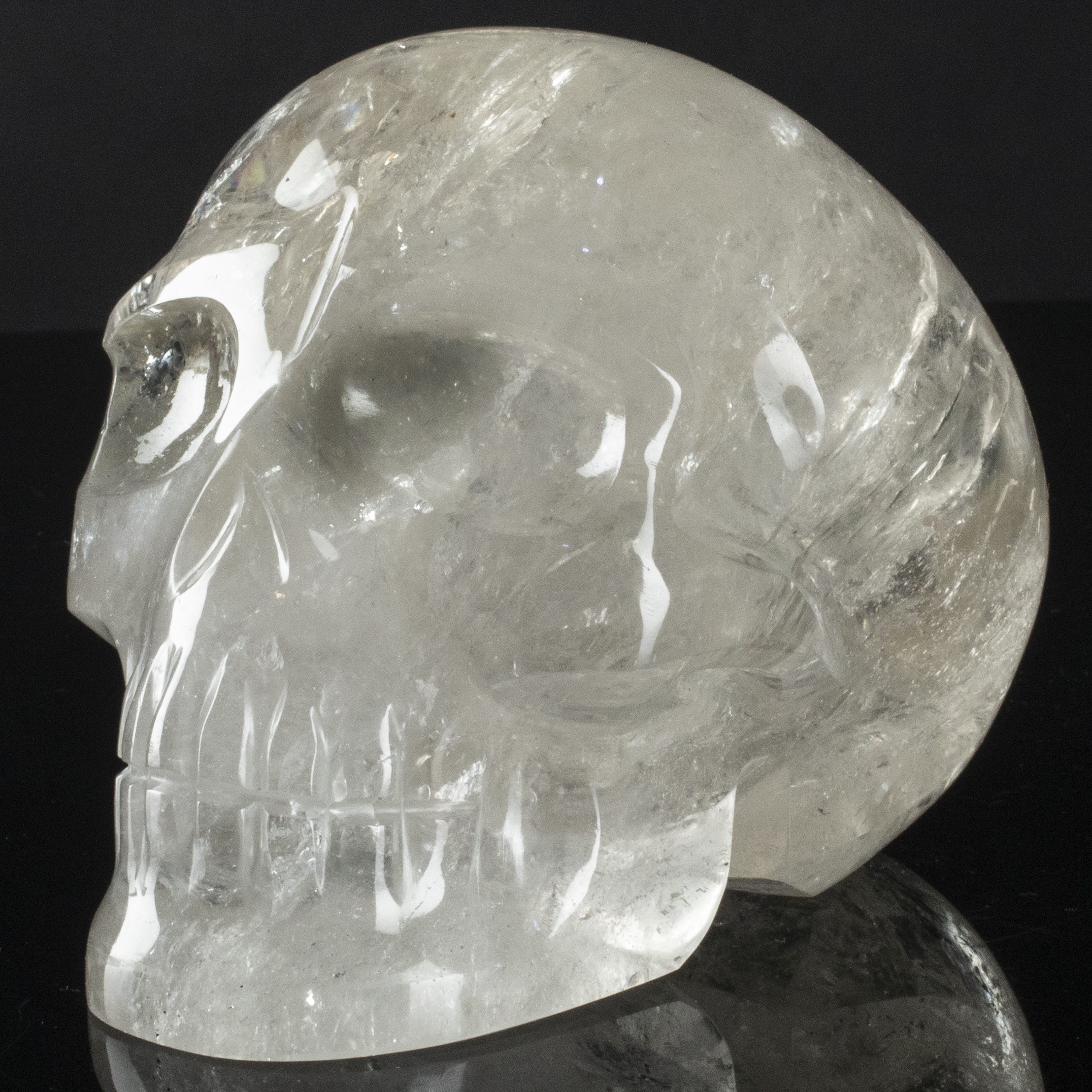 Kalifano Quartz Natural Brazilian Quartz Skull Carving - 5 in. SK4200.001