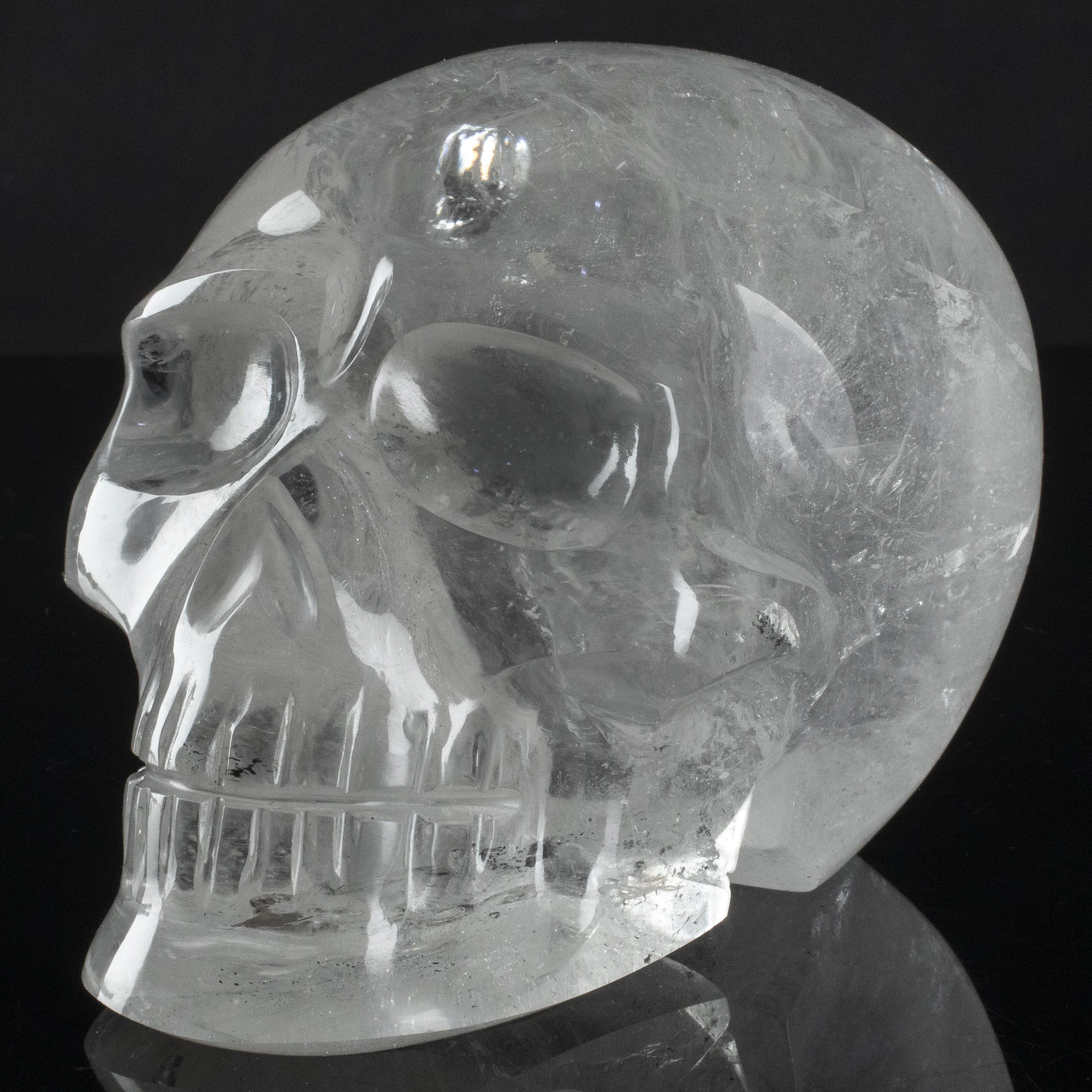 Kalifano Quartz Natural Brazilian Quartz Skull Carving - 5 in. SK5800.001