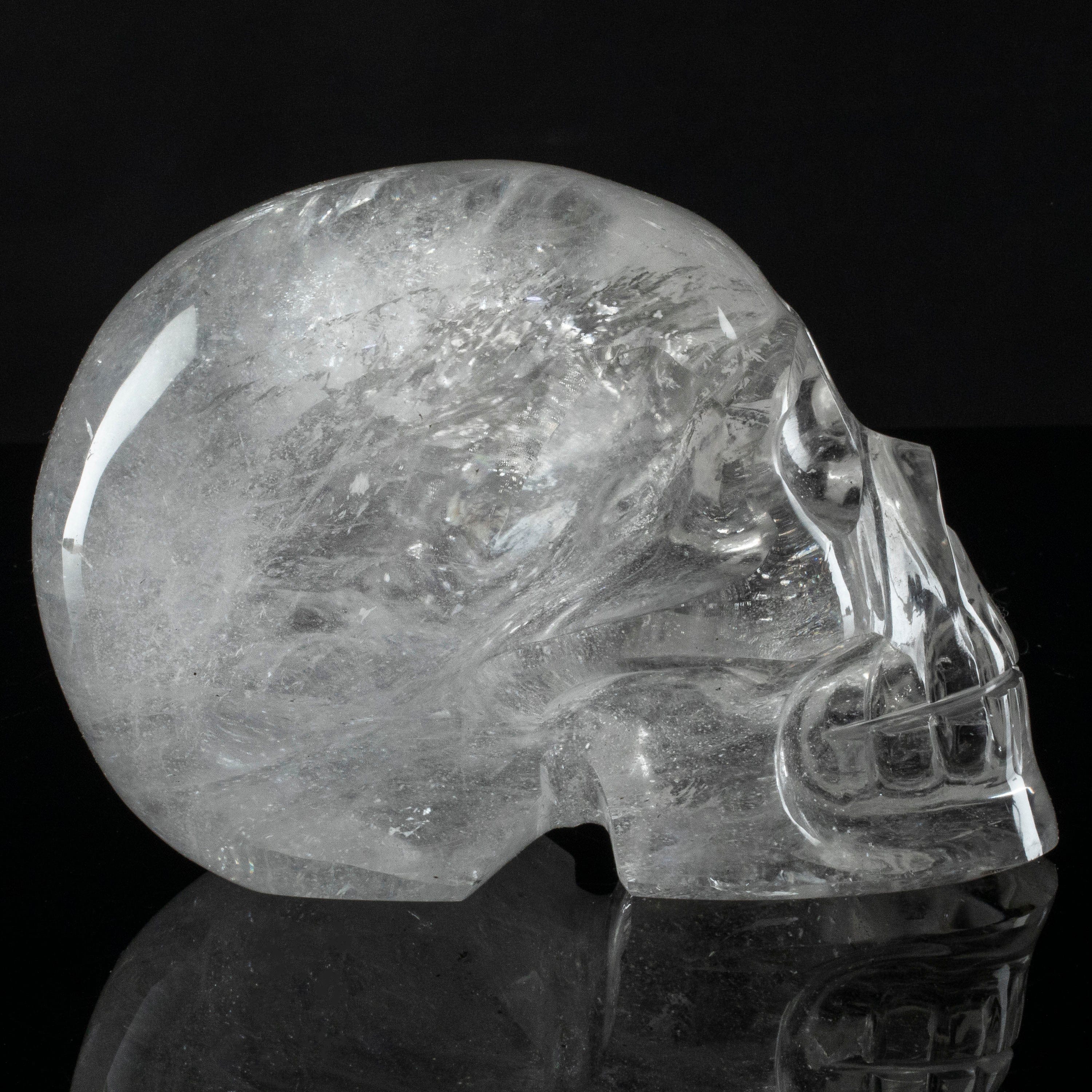 Kalifano Quartz Natural Brazilian Quartz Skull Carving - 5 in. SK5800.001