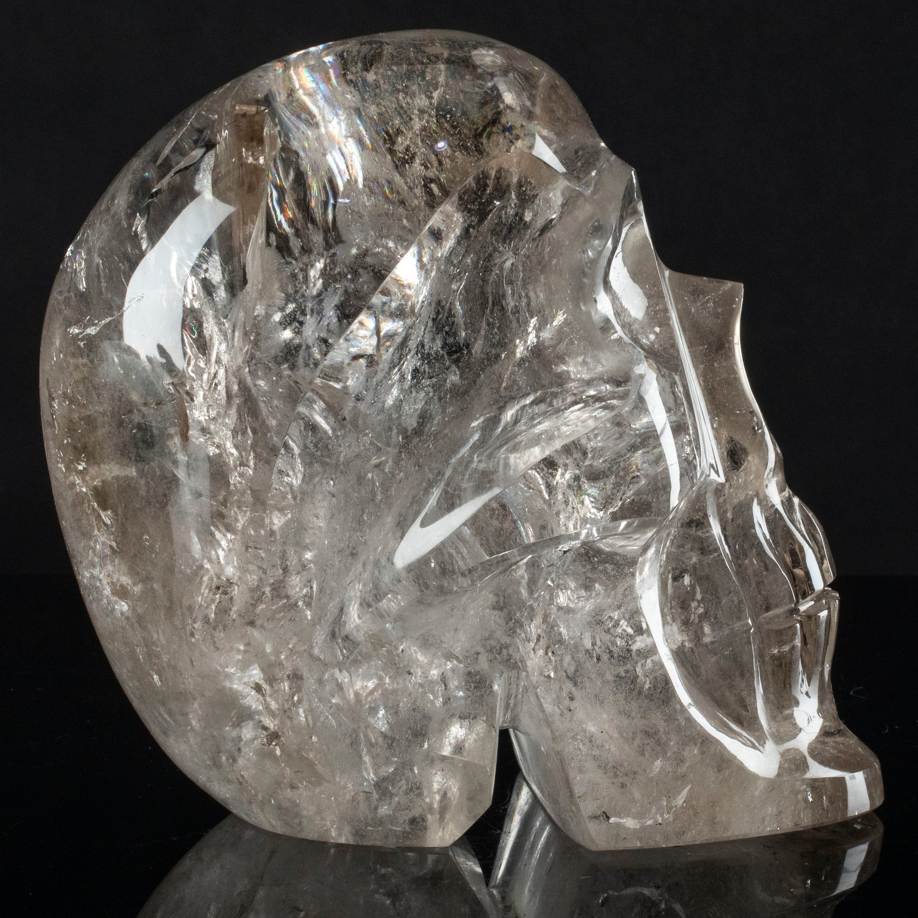 Kalifano Quartz Natural Brazilian Quartz Skull Carving - 7 in. SK9800.001