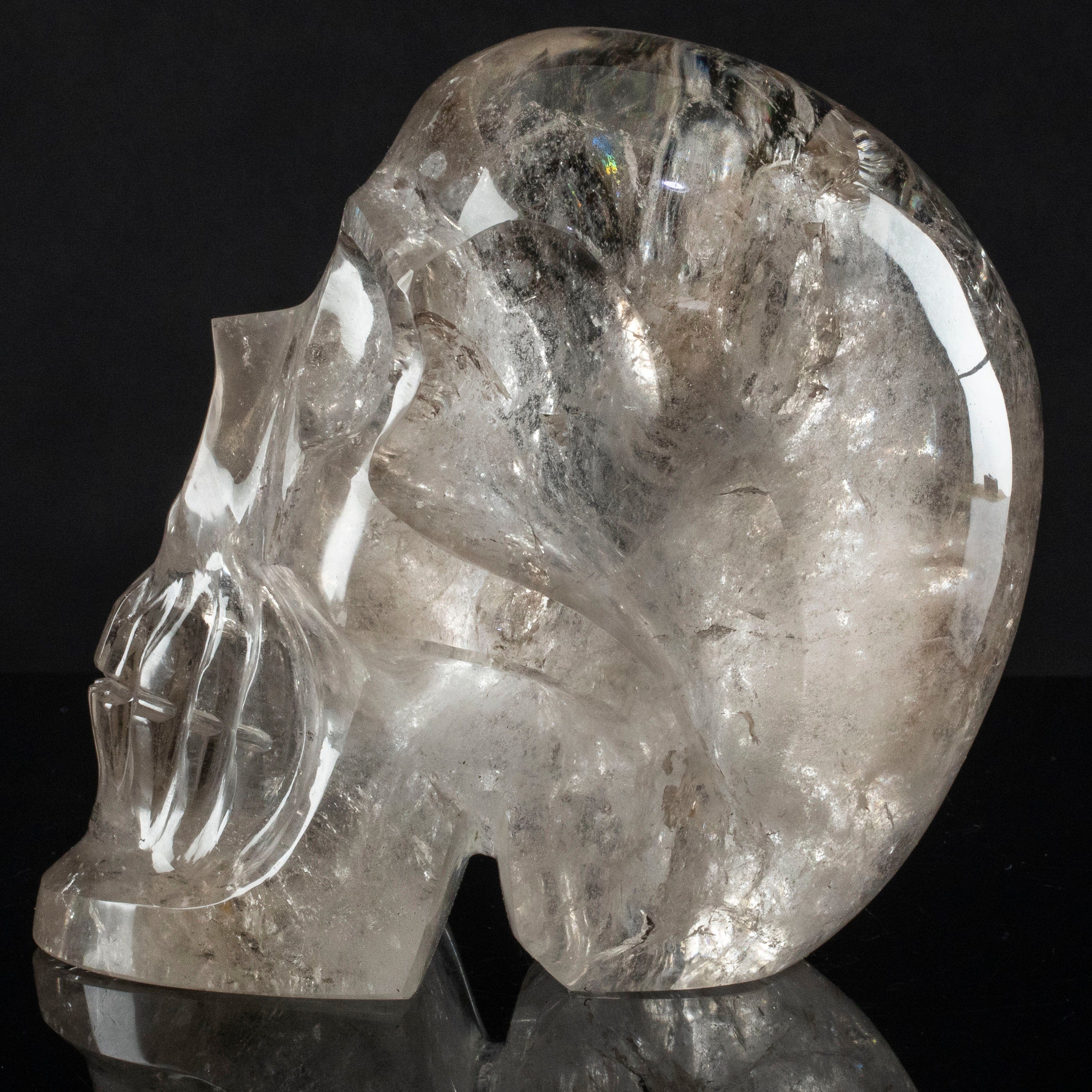 Kalifano Quartz Natural Brazilian Quartz Skull Carving - 7 in. SK9800.001