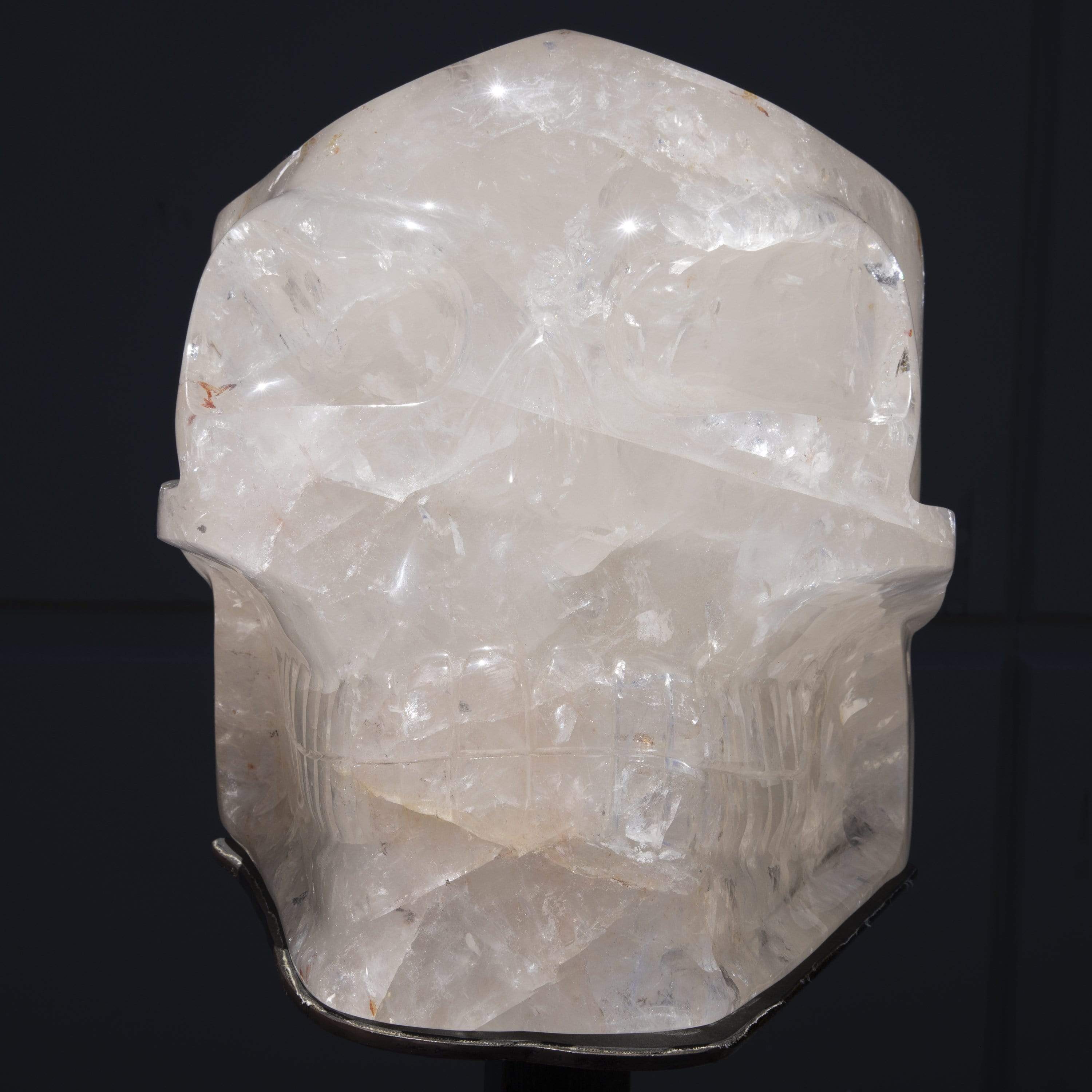 Kalifano Quartz Natural Clear Quartz Skull Carving from Brazil on Custom Stand - 60" / 618 lbs SKULL196000