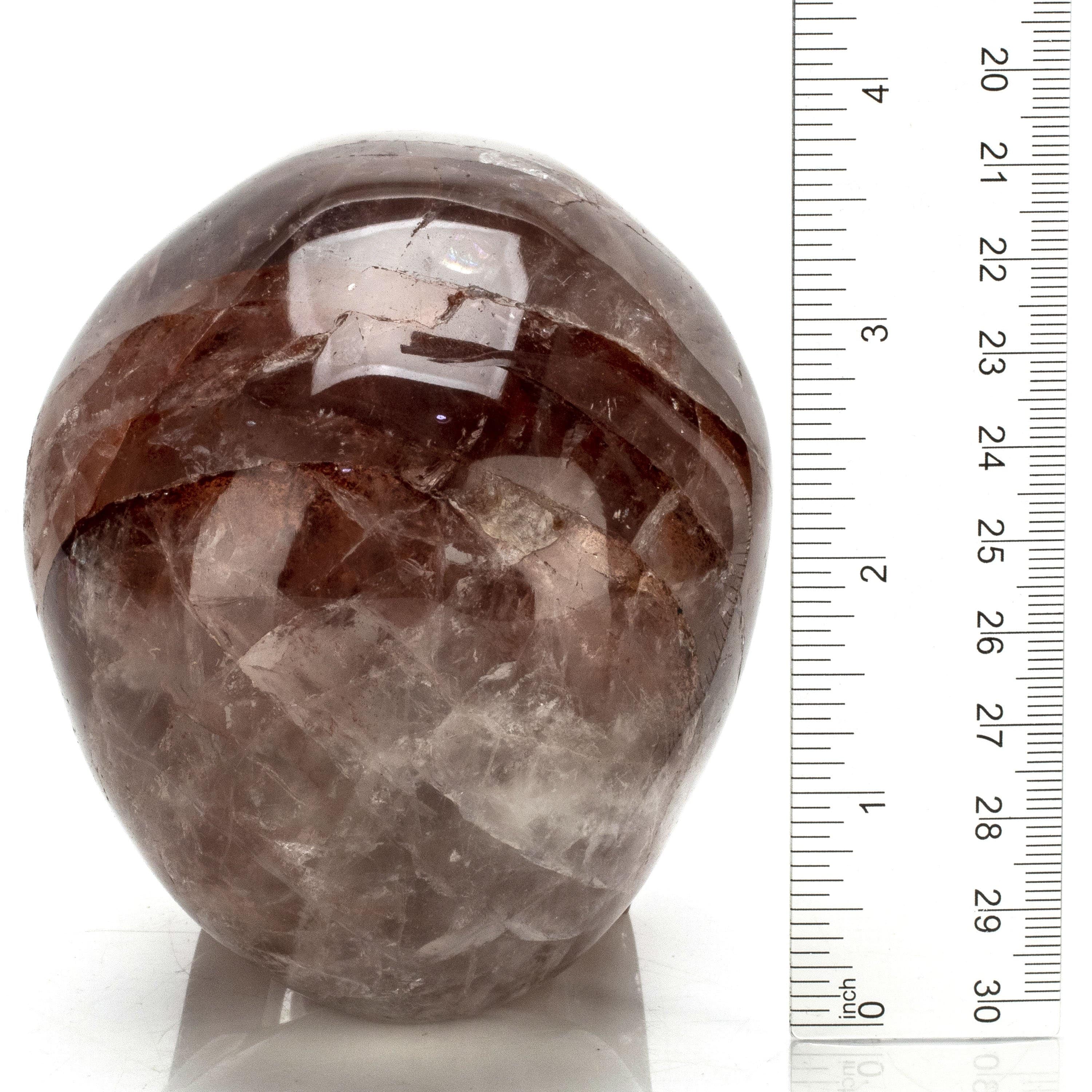 Kalifano Quartz Natural Hand Carved Brazilian Hematoid Quartz Skull - 4.75 in. / 1,160 grams SK5000.002