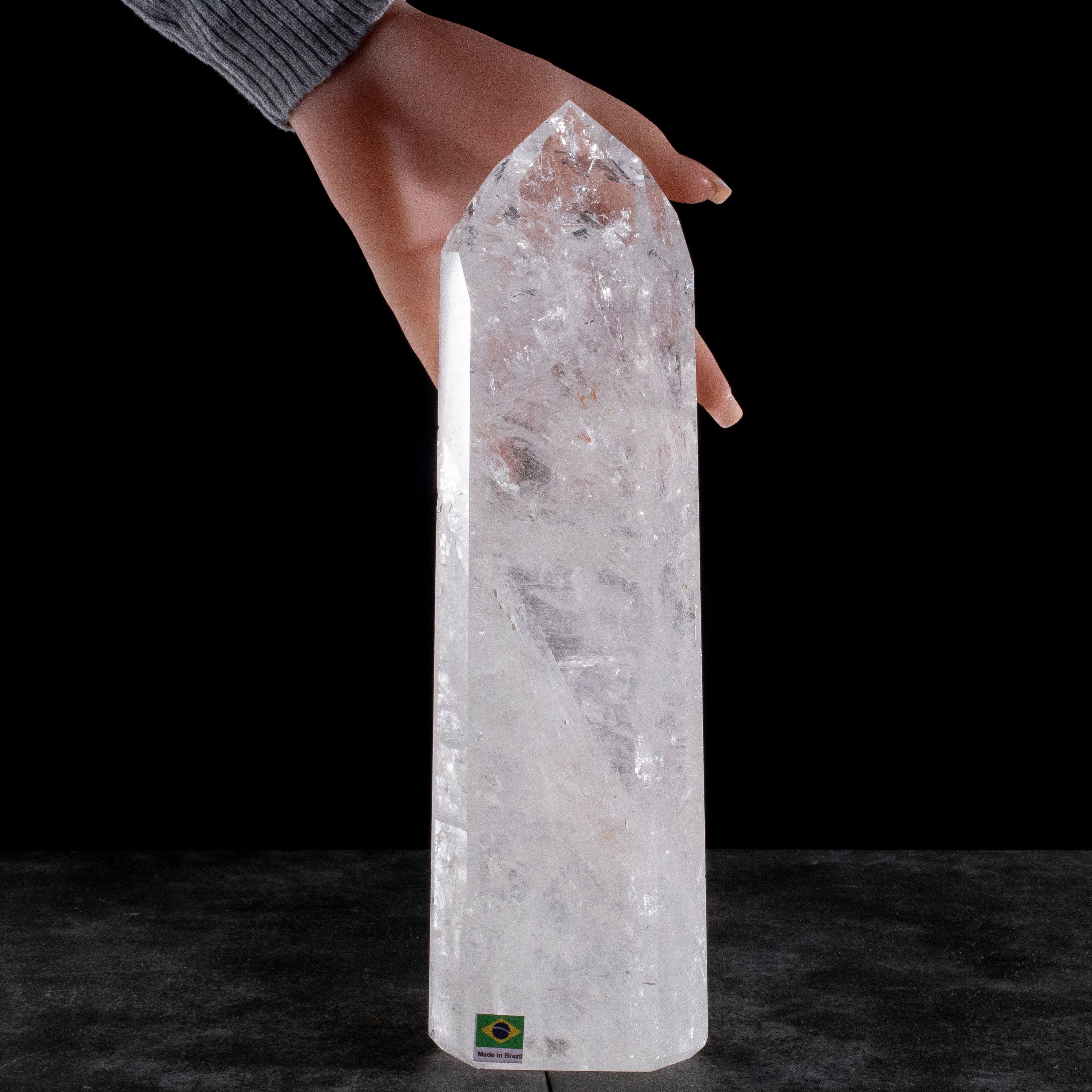 Kalifano Quartz Natural Quartz Obelisk from Brazil - 11.5" / 2,010 grams QZ3000.001