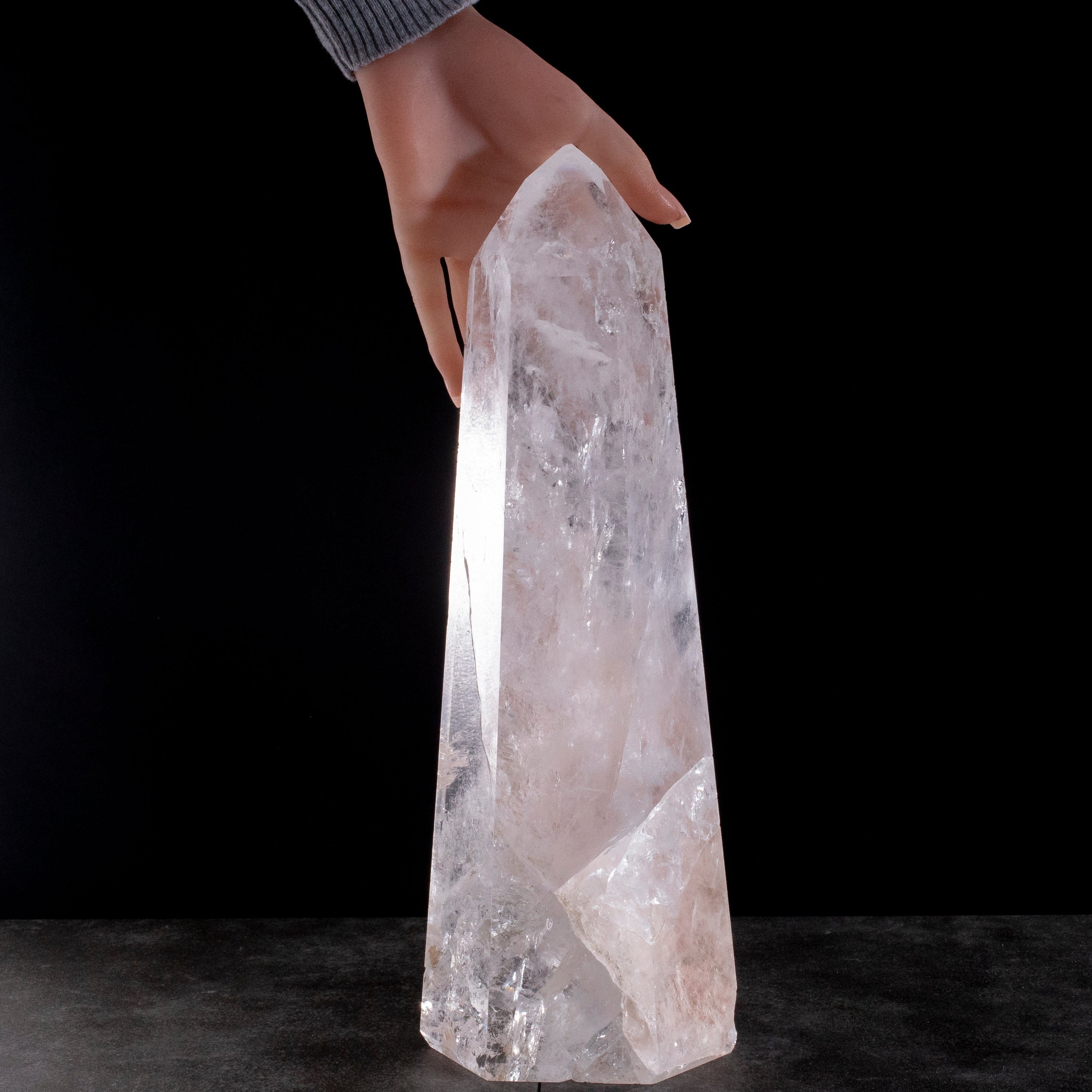 Kalifano Quartz Natural Quartz Obelisk from Brazil - 14" / 4,620 grams QZ6000.002