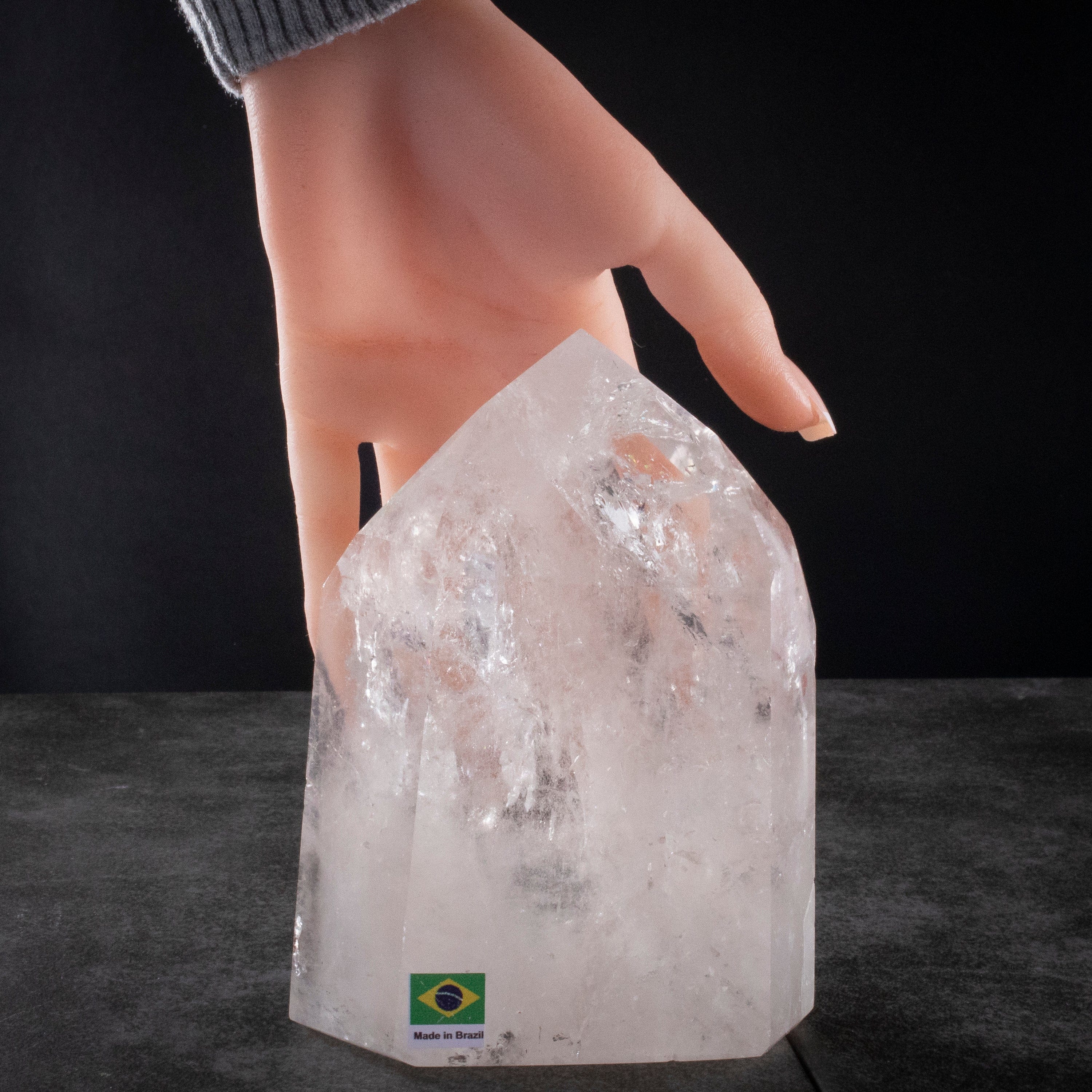 Kalifano Quartz Natural Quartz Obelisk from Brazil - 5.5" / 1,408 grams QZ1800.015