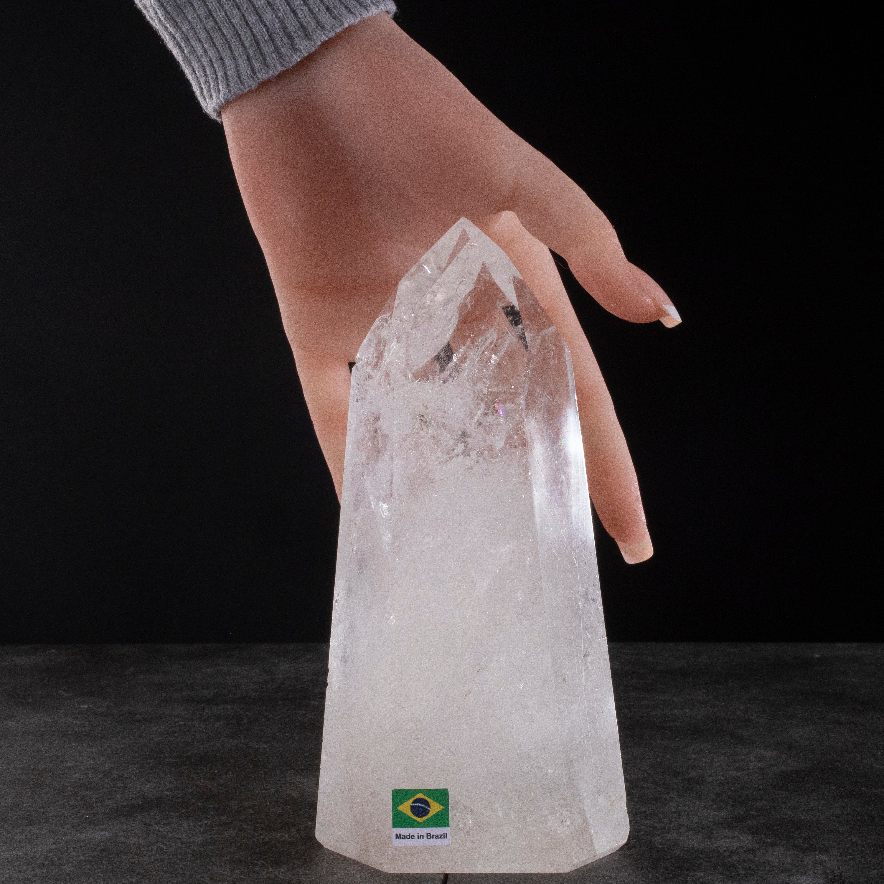 Kalifano Quartz Natural Quartz Obelisk from Brazil - 7" / 1,034 grams QZ1500.019