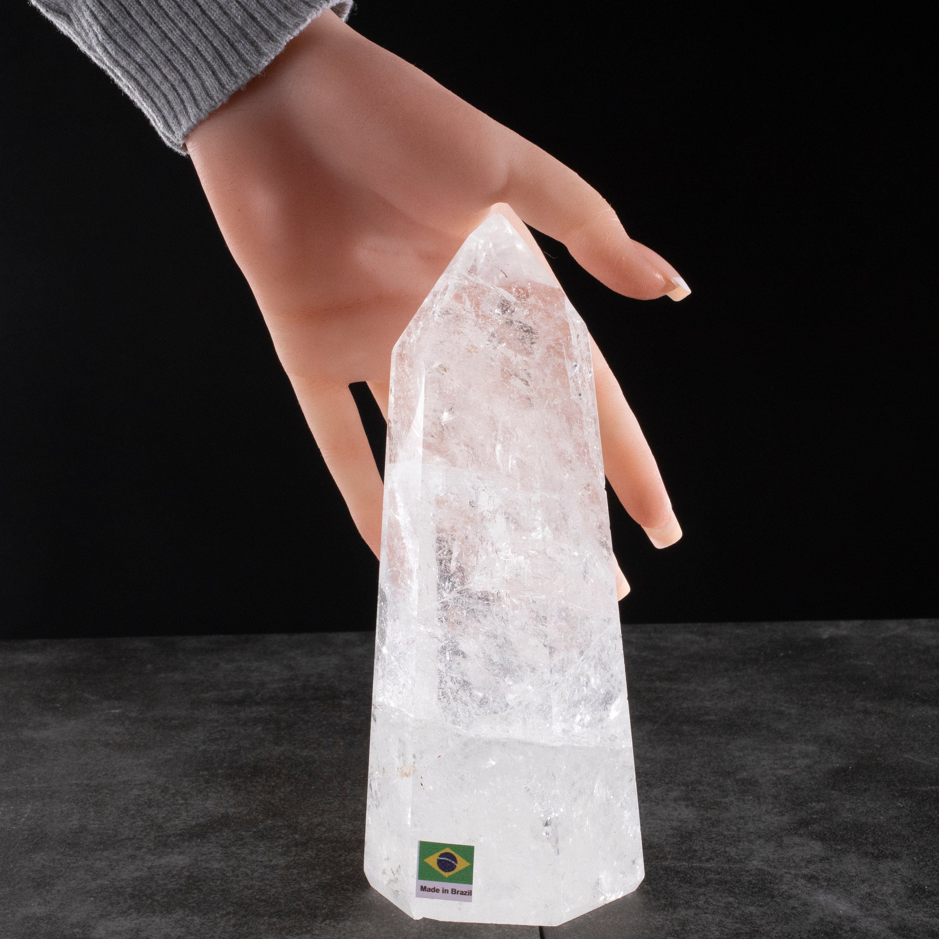 Kalifano Quartz Natural Quartz Obelisk from Brazil - 7.5" / 1,063 grams QZ1500.001