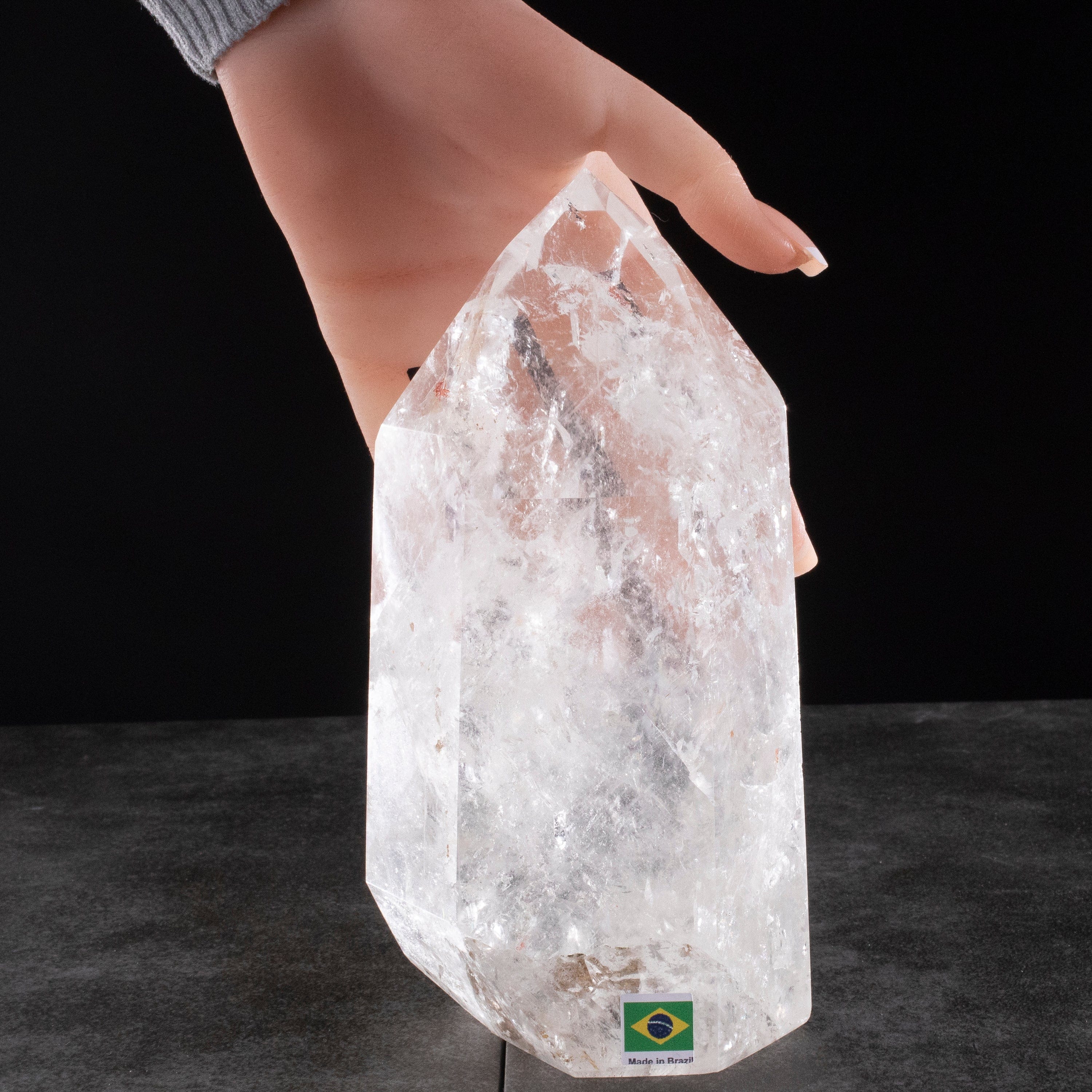 Kalifano Quartz Natural Quartz Obelisk from Brazil - 7.5" / 1,646 grams QZ2400.017