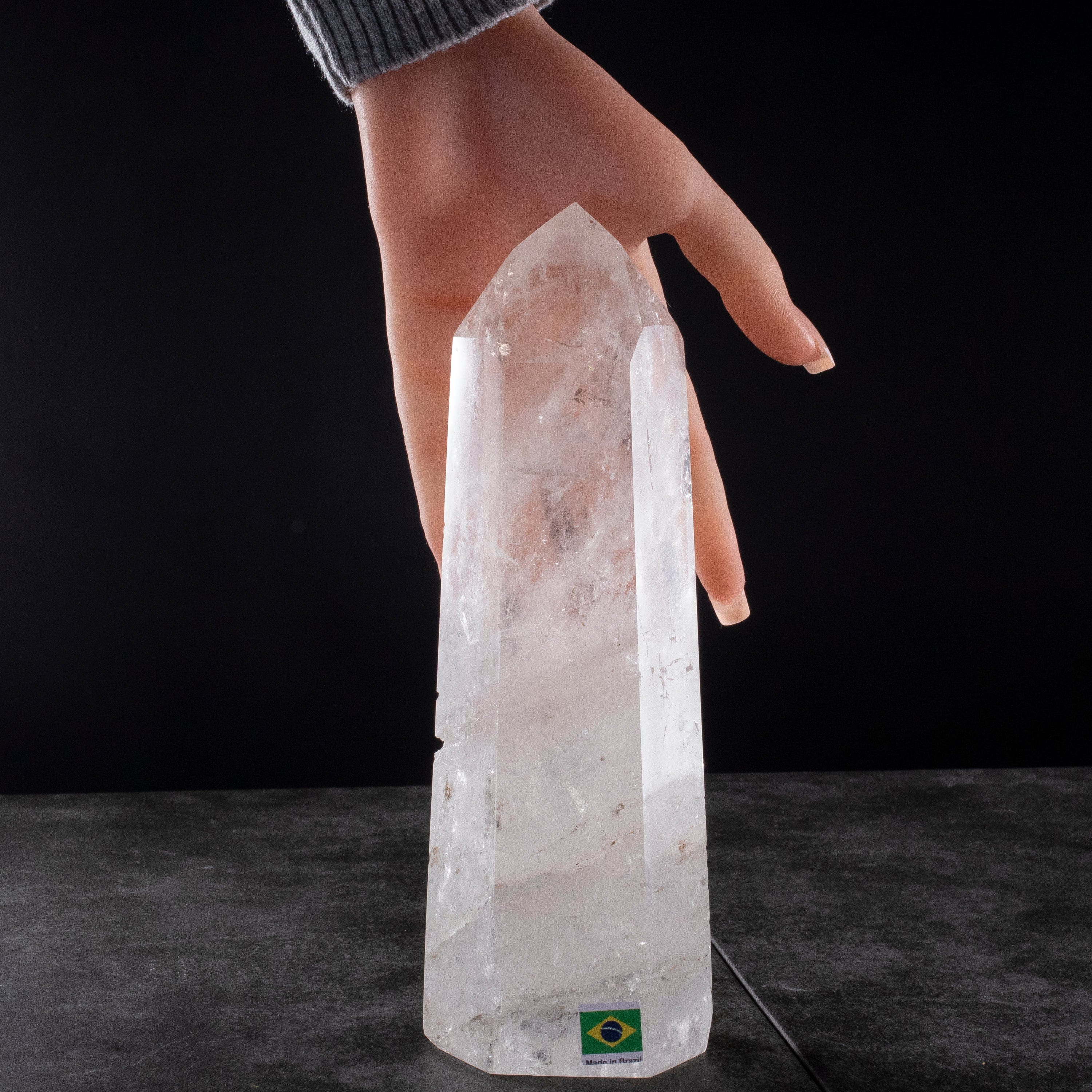 Kalifano Quartz Natural Quartz Obelisk from Brazil - 8.5" / 1,233 grams QZ1800.009