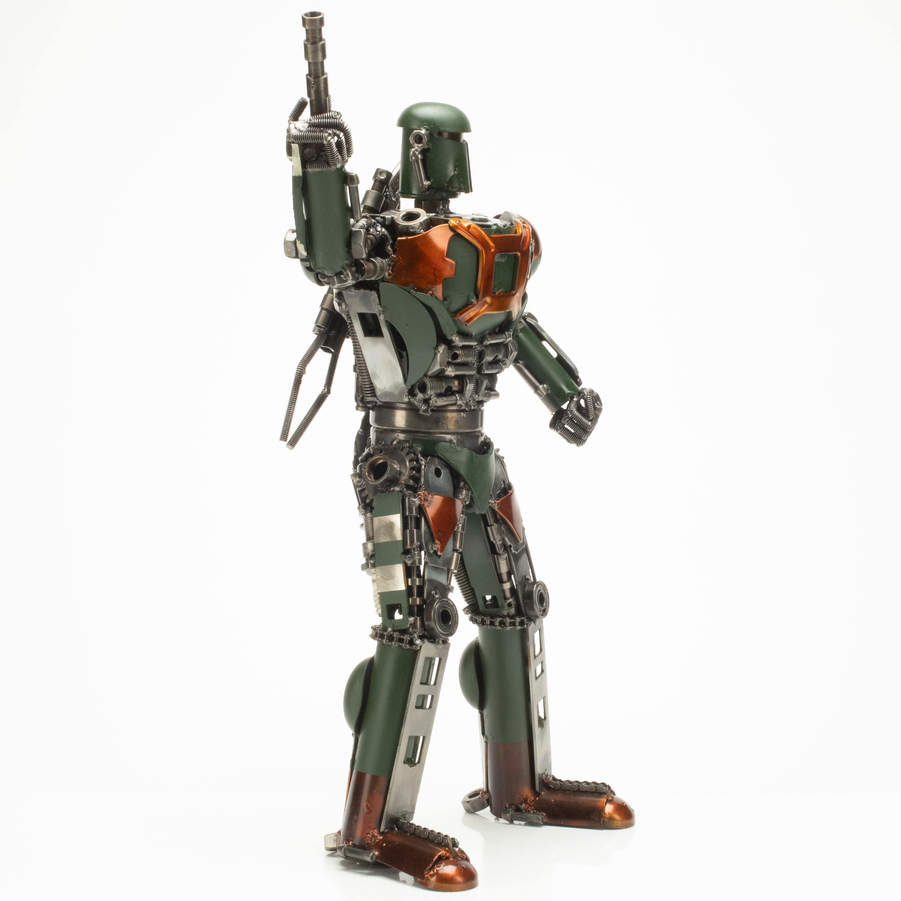 Kalifano Recycled Metal Art 20" Boba Fett with Blaster Inspired Recycled Metal Art Sculpture RMS-BF55-S