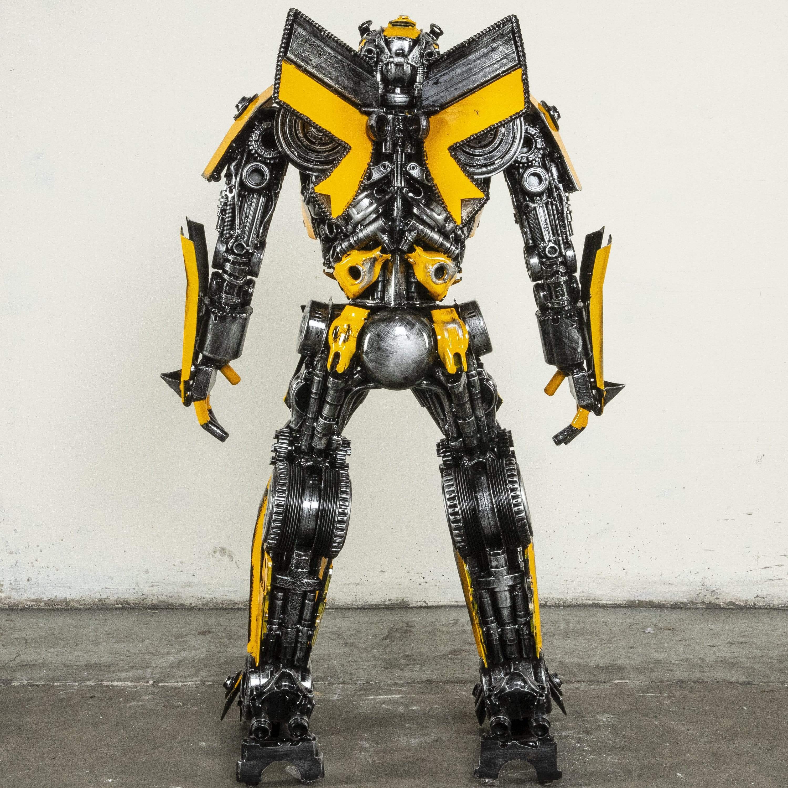 Kalifano Recycled Metal Art 44" Bumblebee Inspired Recycled Metal Art Sculpture RMS-BB110-P