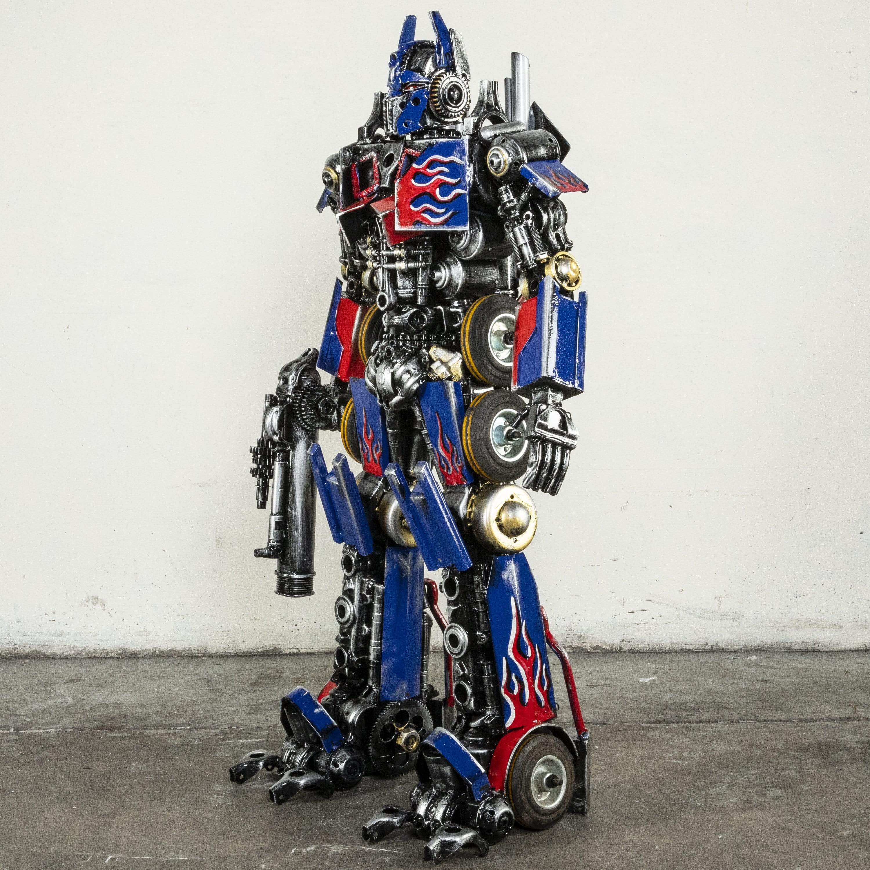 Kalifano Recycled Metal Art 44" Optimus Prime Inspired Recycled Metal Art Sculpture RMS-OP110-P