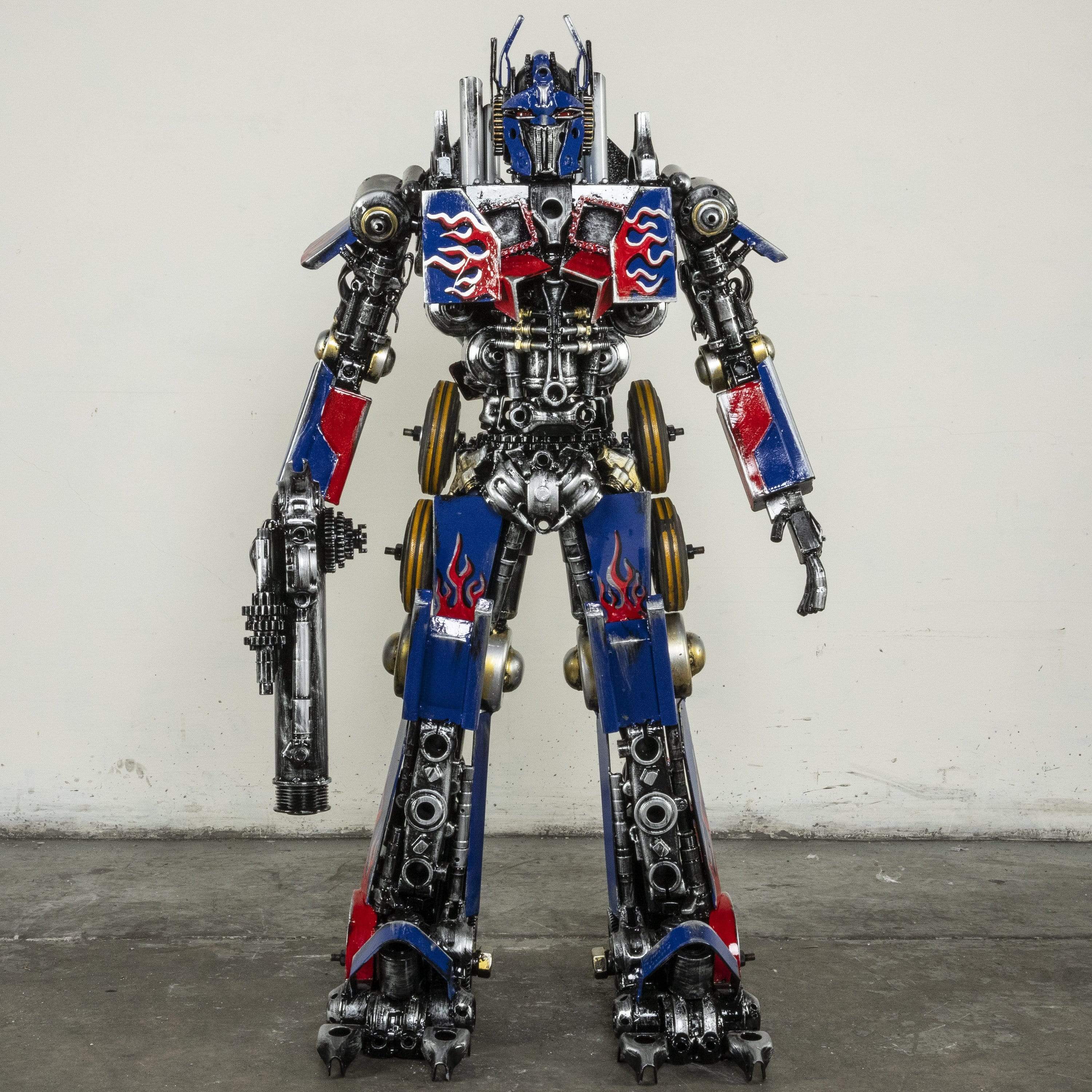 Kalifano Recycled Metal Art 44" Optimus Prime Inspired Recycled Metal Art Sculpture RMS-OP110-P