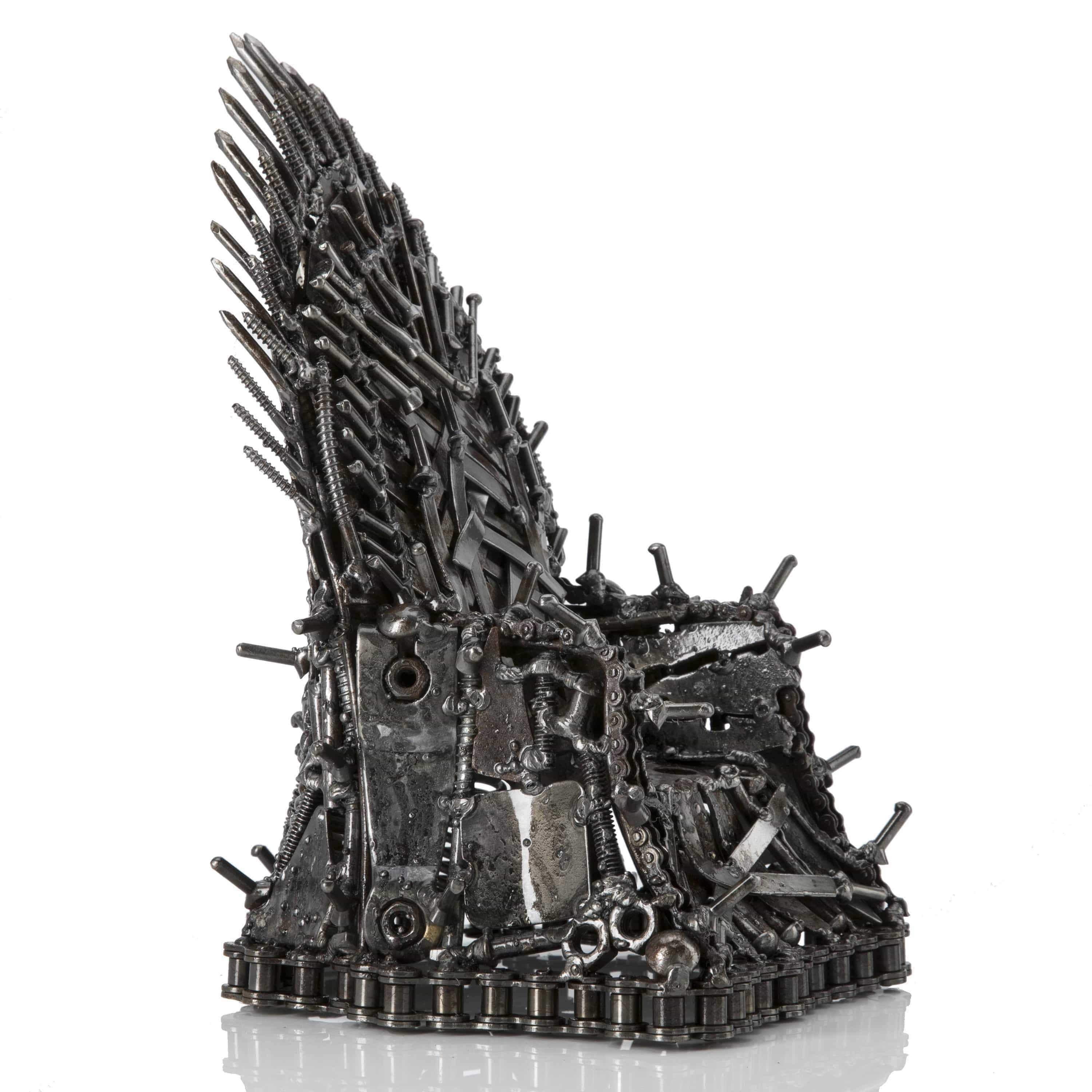 Kalifano Recycled Metal Art Game of Thrones, Throne Inspired Recycled Metal Sculpture RMS-TH28x20-N