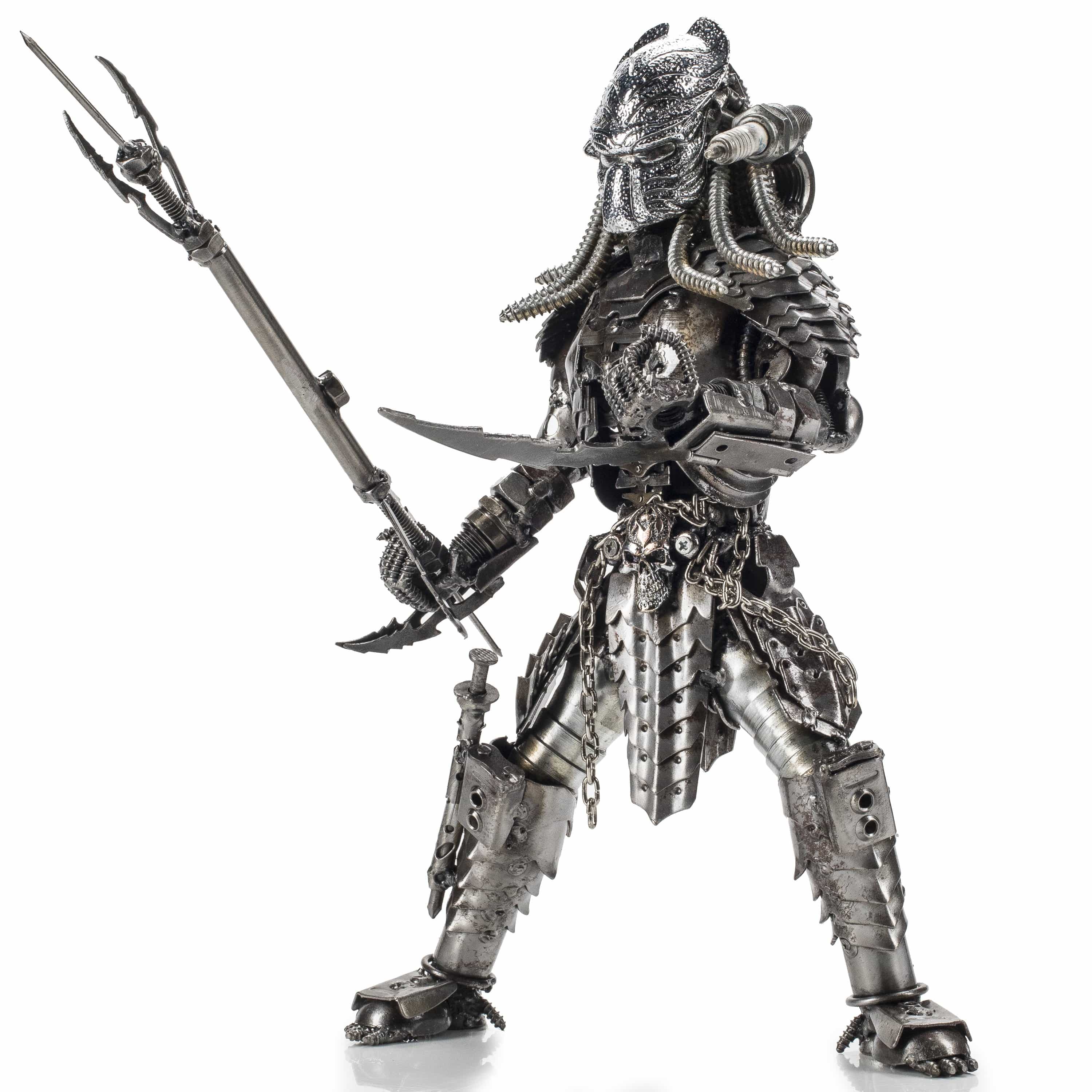 Kalifano Recycled Metal Art Predator with Brass Inspired Recycled Metal Sculpture RMS-1600PB-N