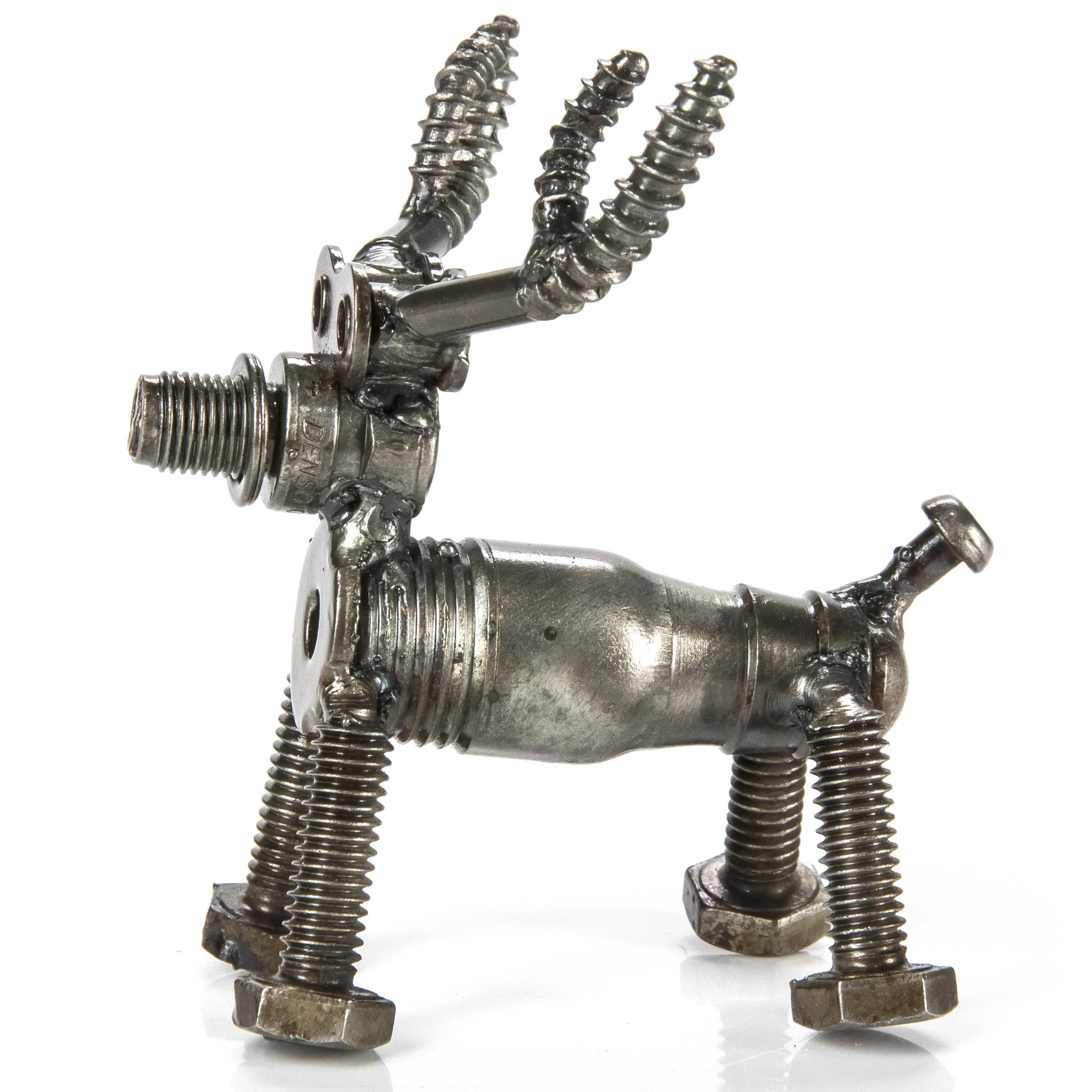 Kalifano Recycled Metal Art Reindeer Inspired Recycled Metal Sculpture RMS-100RD-N