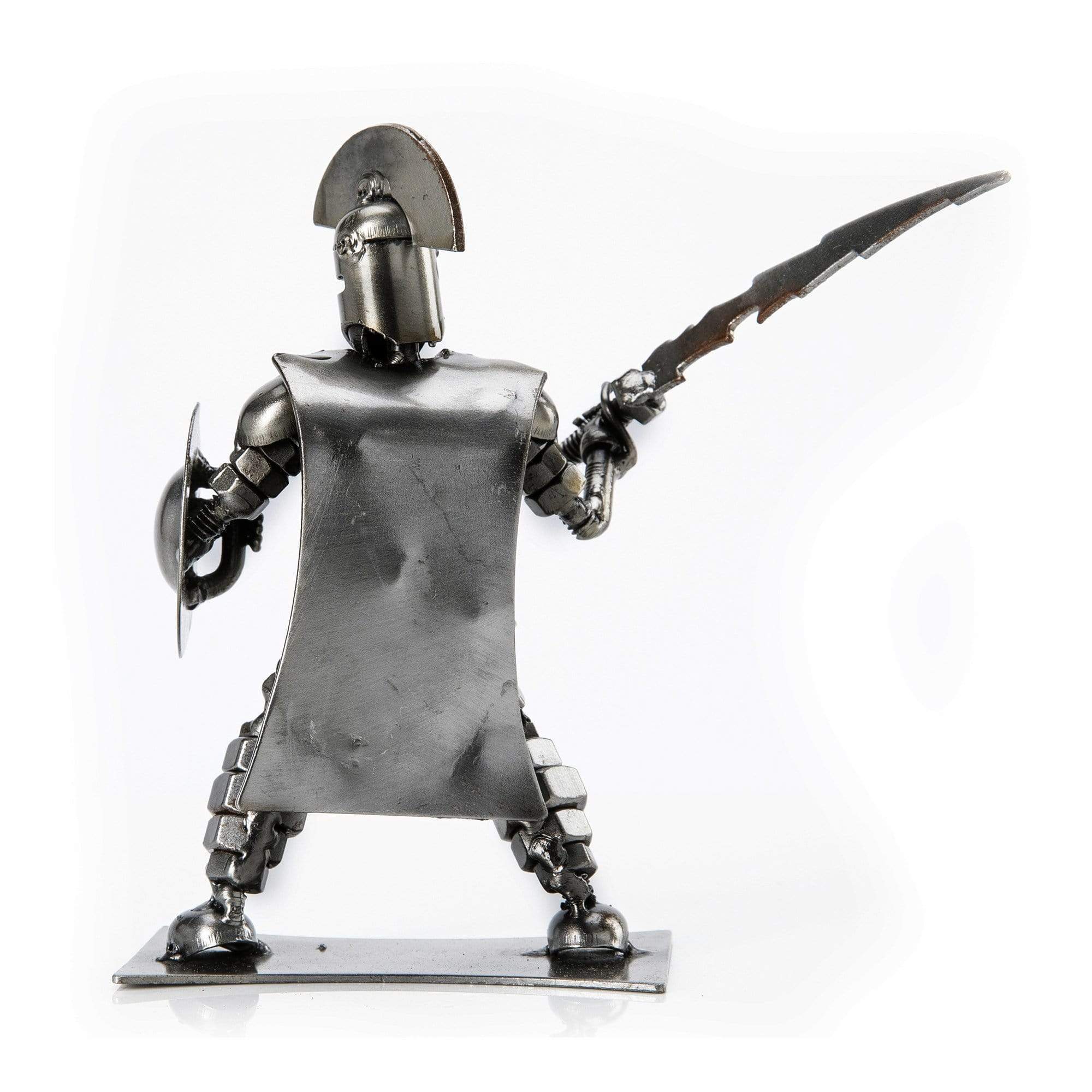 Kalifano Recycled Metal Art Spartan with Shield and Sword Inspired Recycled Metal Sculpture RMS-250SA-N