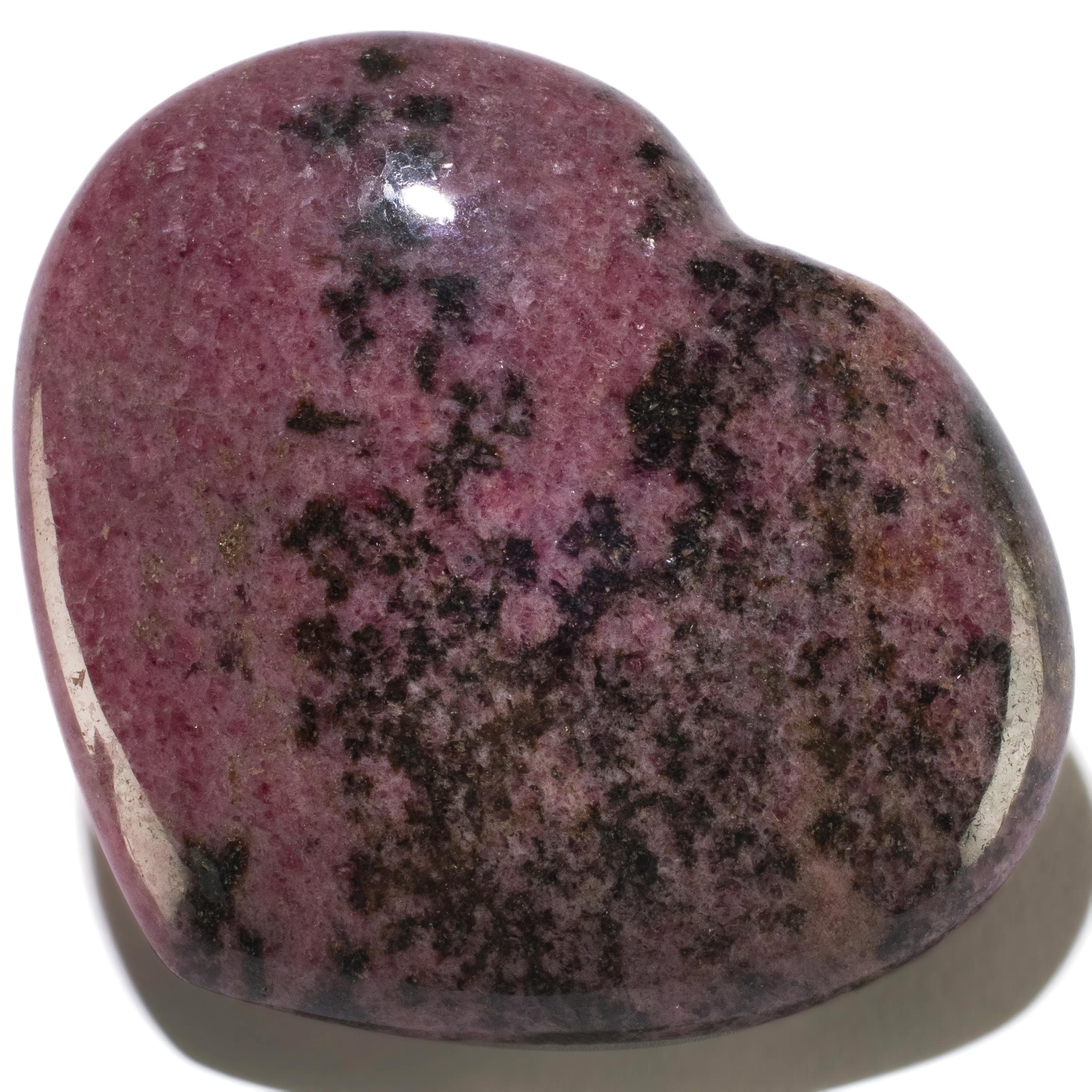 KALIFANO Rhodonite Rhodonite Gemstone Heart Carving 225g / 3in. GH240-RD