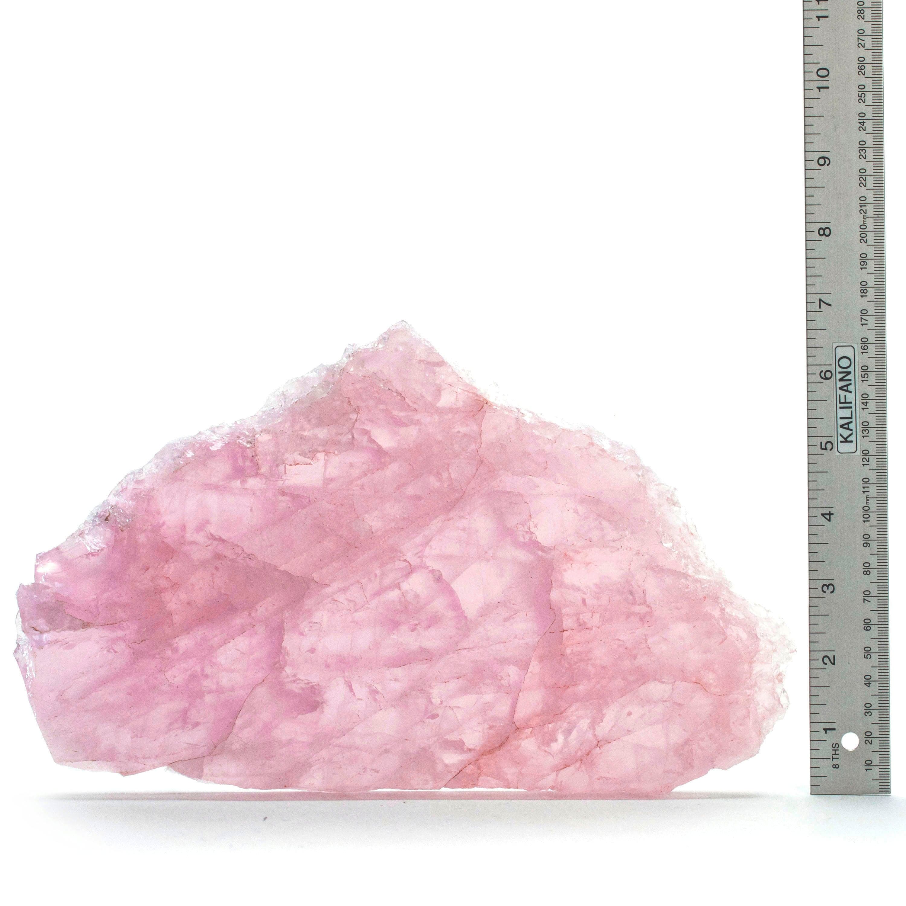 Kalifano Rose Quartz Natural Rose Quartz Cut and Polished Slab from Madagascar 2-2.5 lbs RQSB800