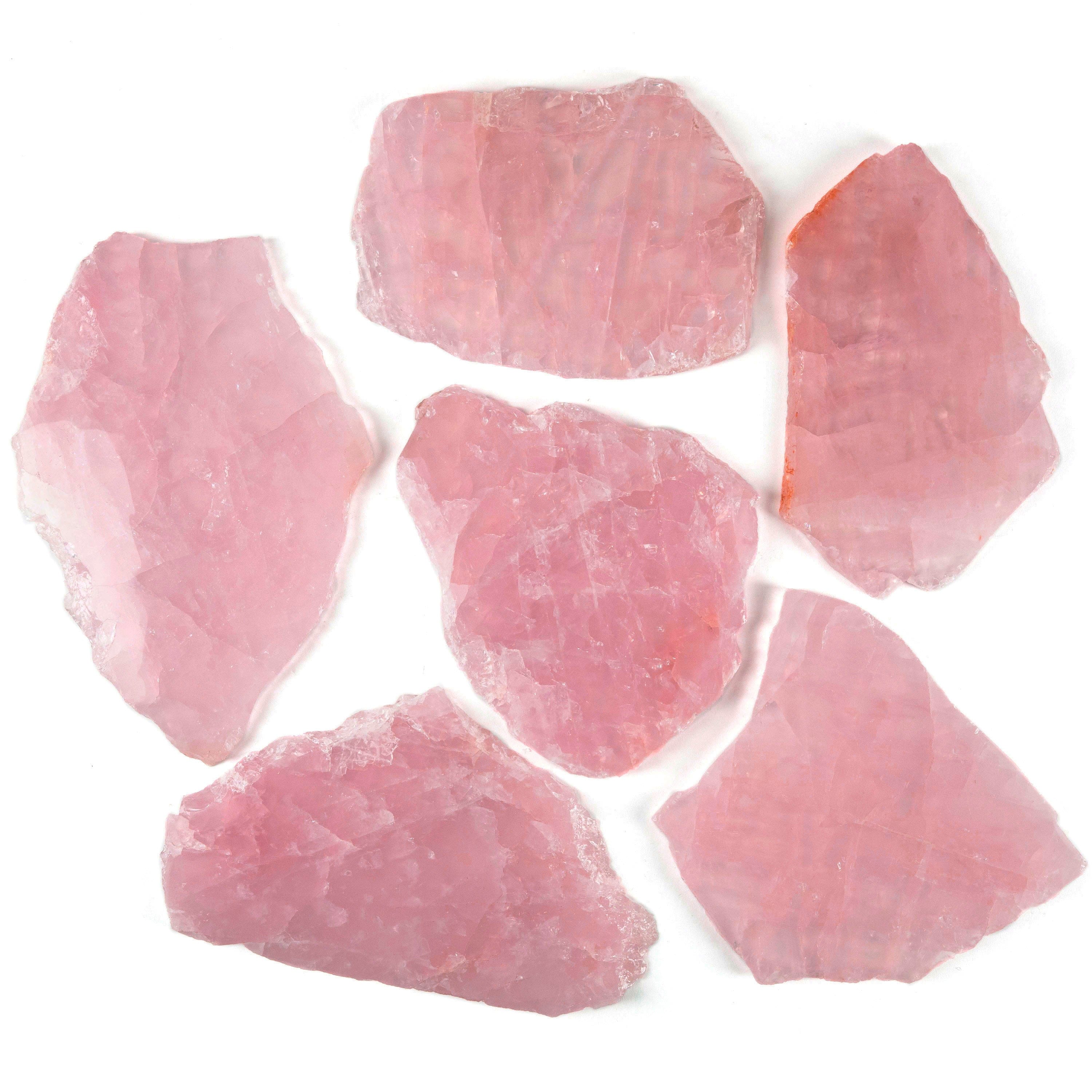 Kalifano Rose Quartz Natural Rose Quartz Cut and Polished Slab from Madagascar 2-2.5 lbs RQSB800