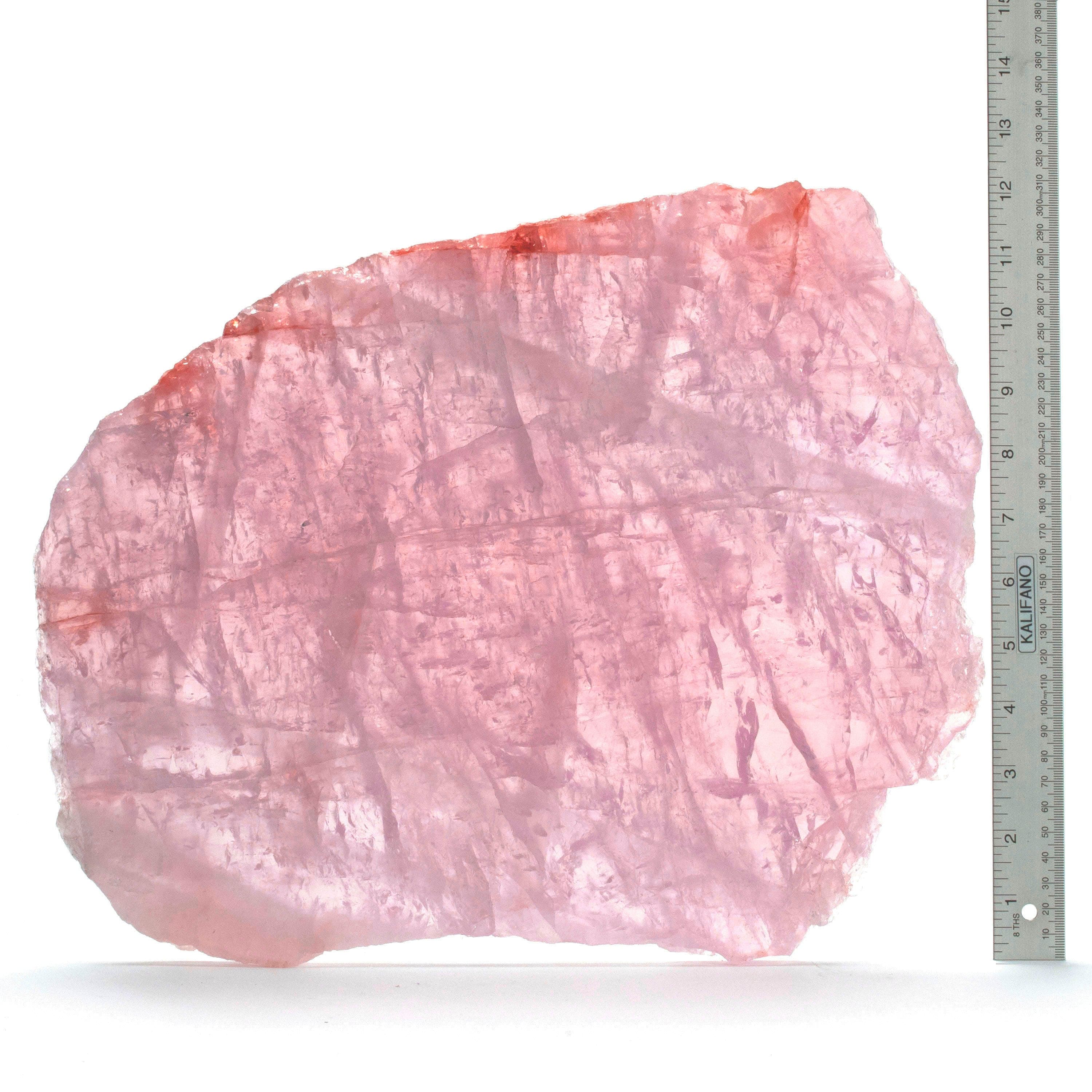 Kalifano Rose Quartz Natural Rose Quartz Cut and Polished Slab from Madagascar 7.25 lbs RQSB2200.001