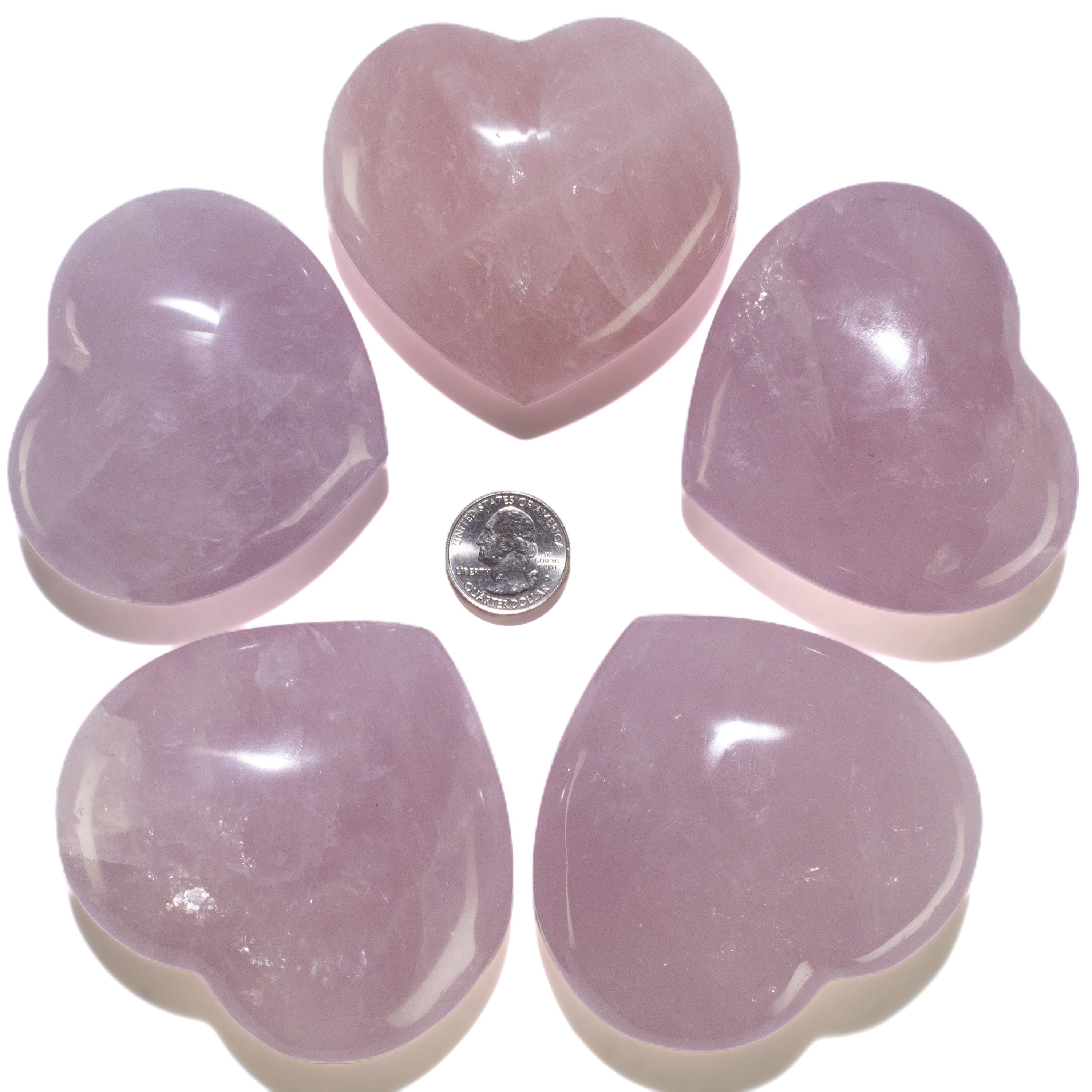 KALIFANO Rose Quartz Rose Quartz Gemstone Heart Carving 400g / 4in. GH400-RQ