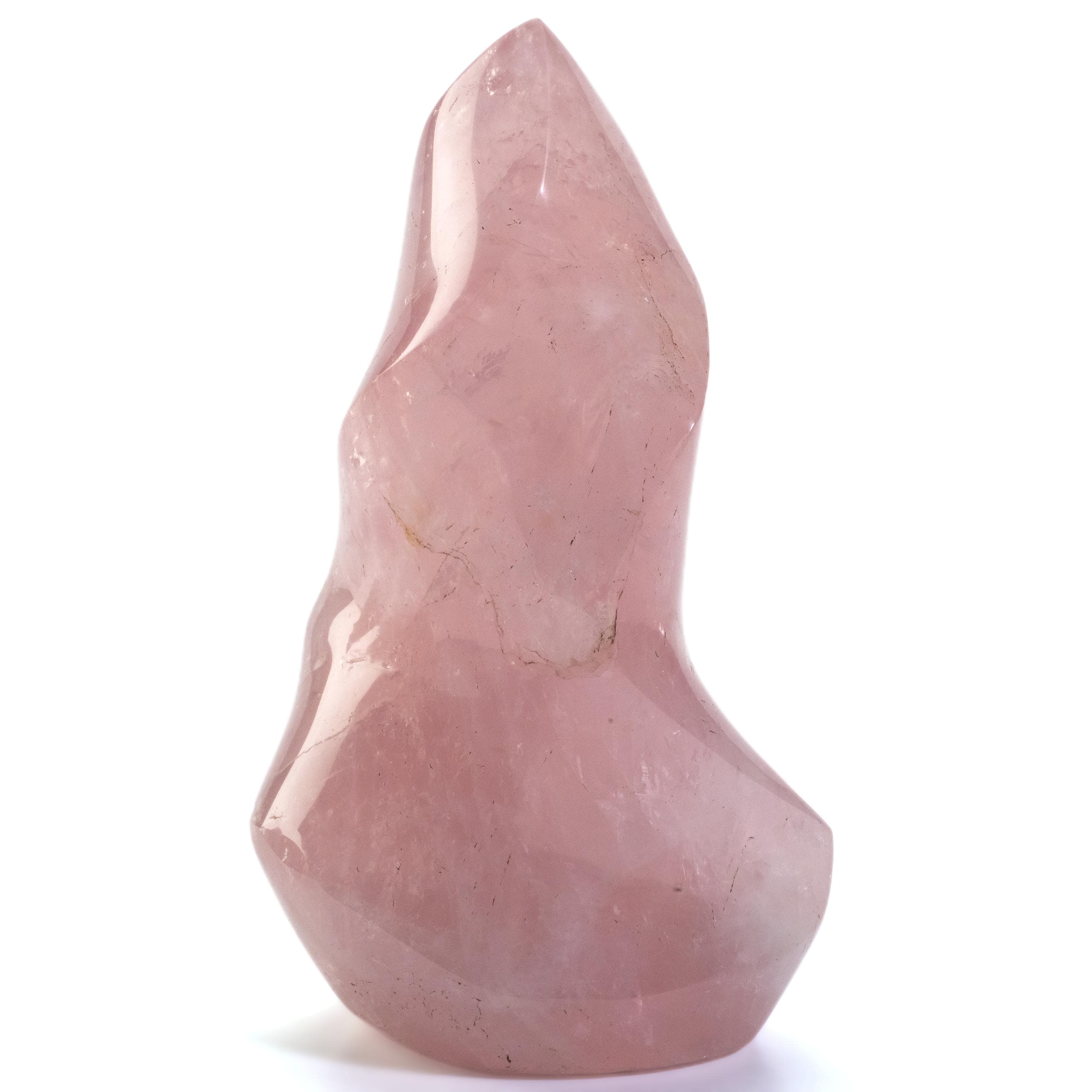 Kalifano Rose Quartz Rose Quartz Twist Flame - 5" / 600g CBF400-RQ