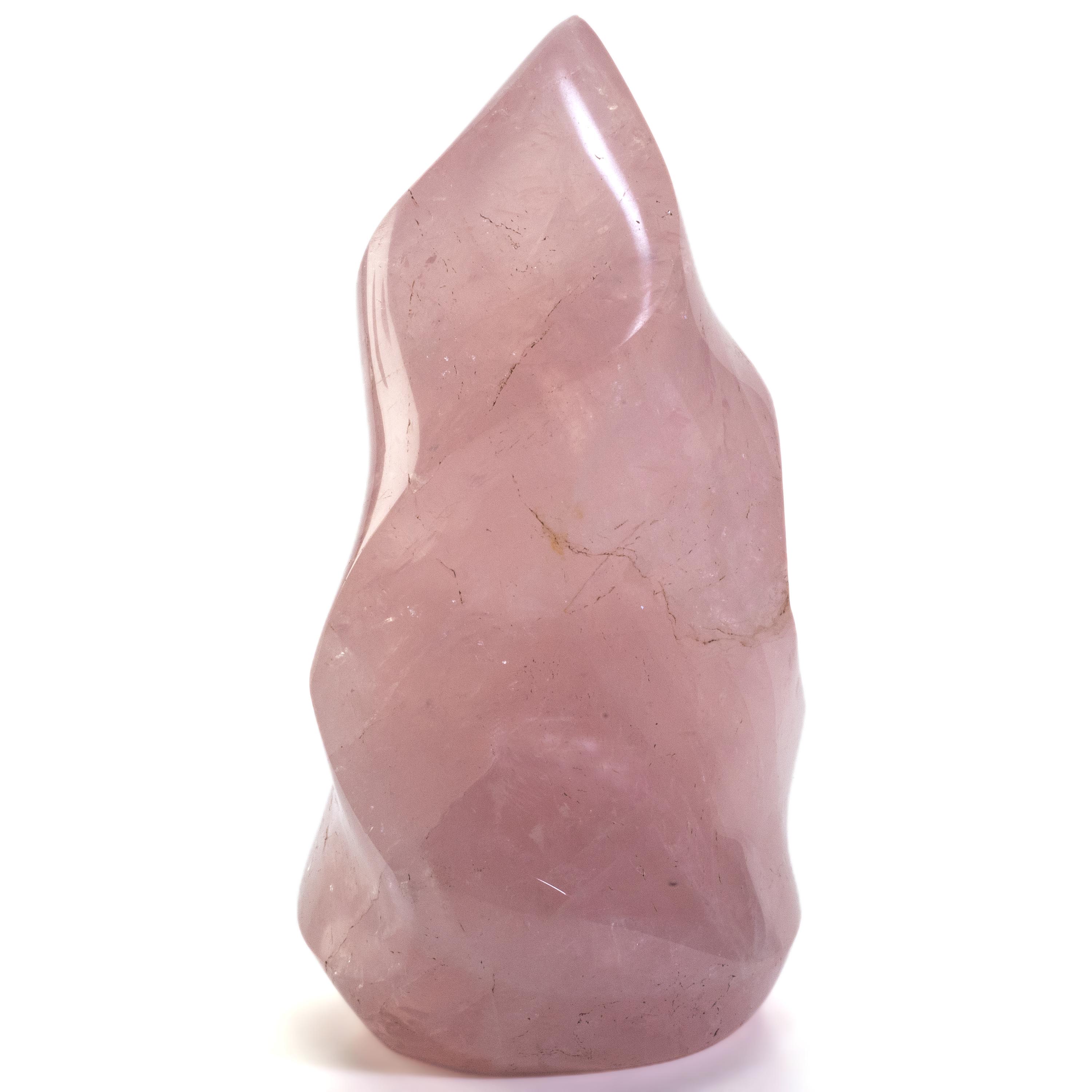 Kalifano Rose Quartz Rose Quartz Twist Flame - 5" / 600g CBF400-RQ