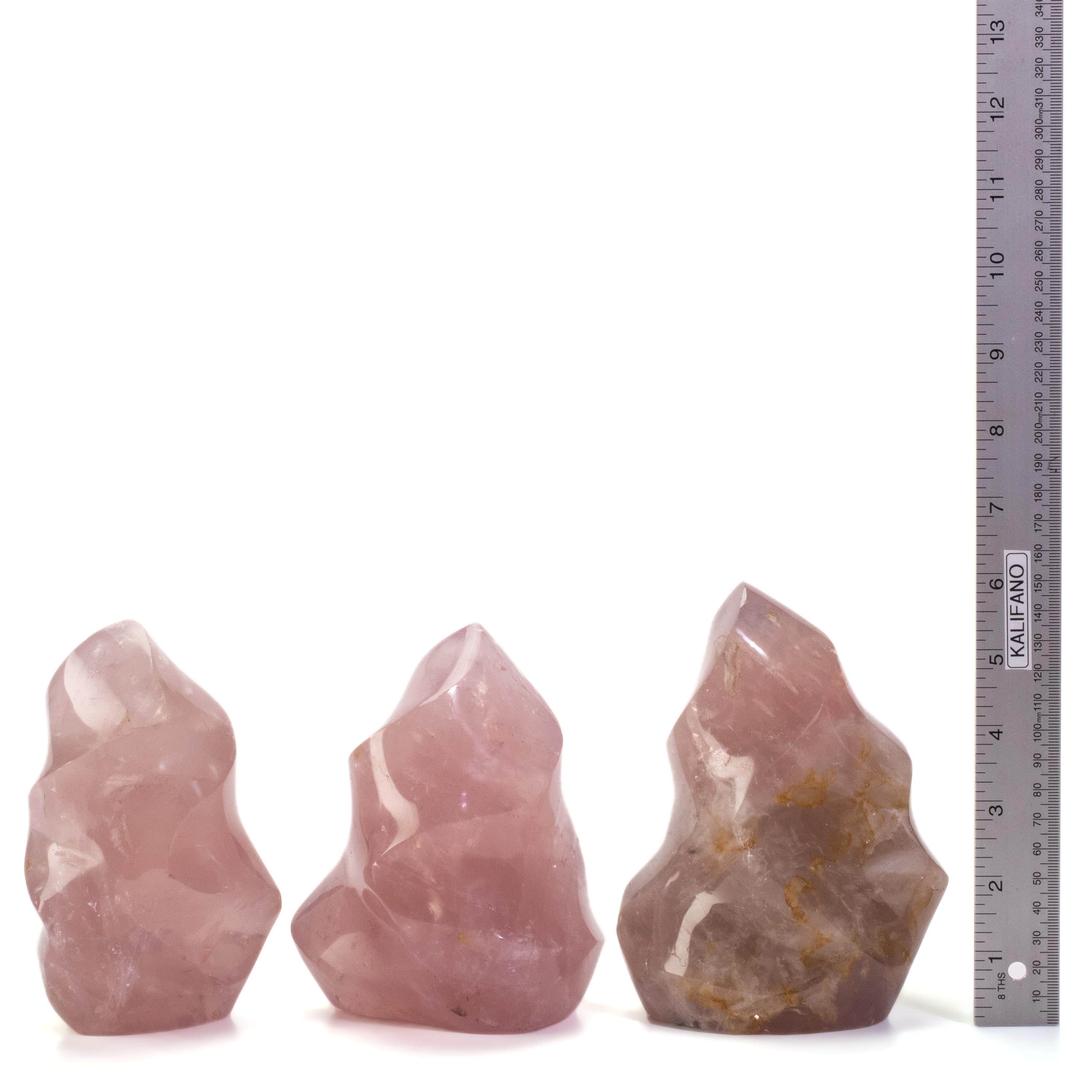 Kalifano Rose Quartz Rose Quartz Twist Flame - 6.5" / 1,275g CBF800-RQ