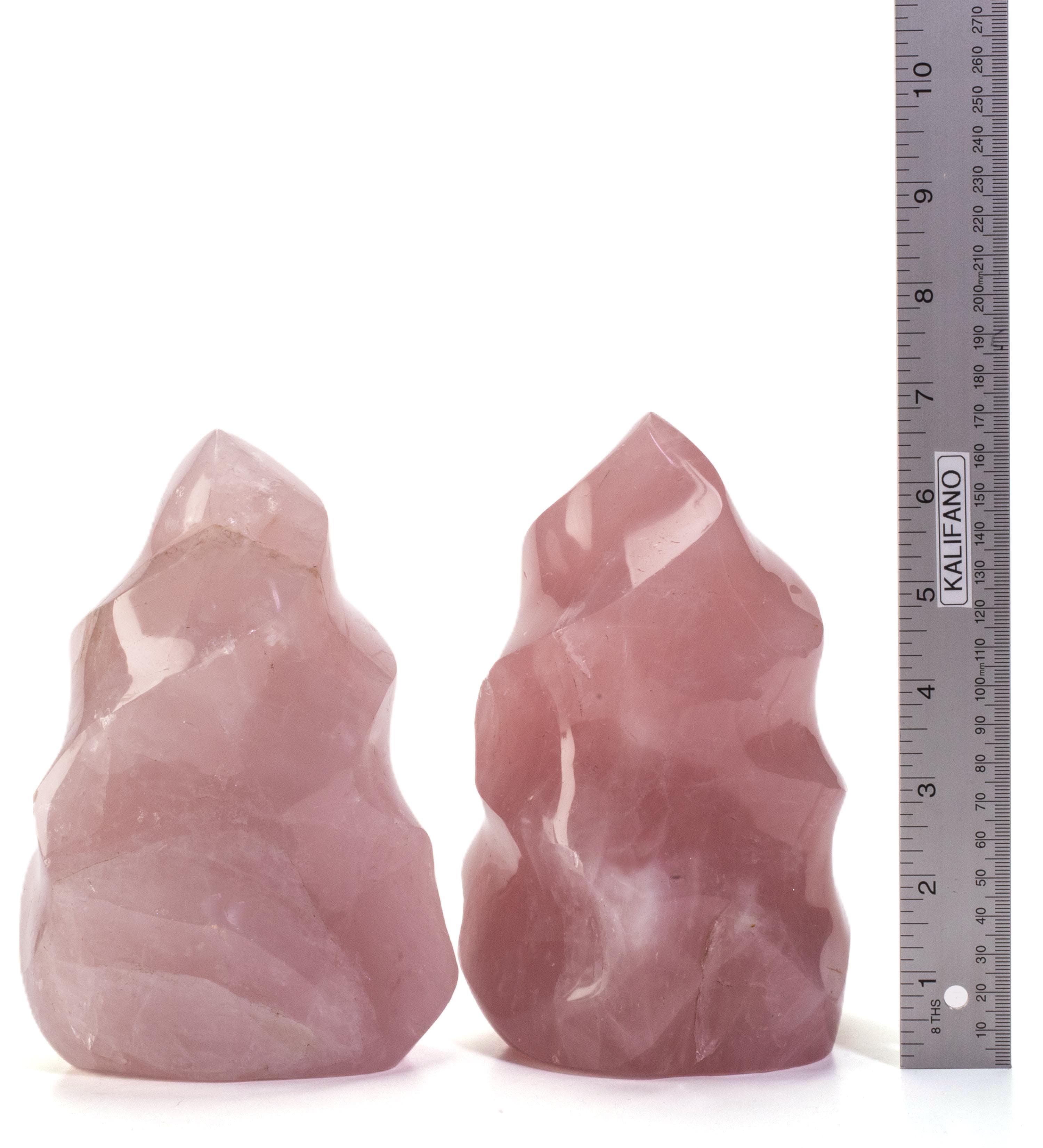 Kalifano Rose Quartz Rose Quartz Twist Flame - 7" / 2,400g CBF1600-RQ