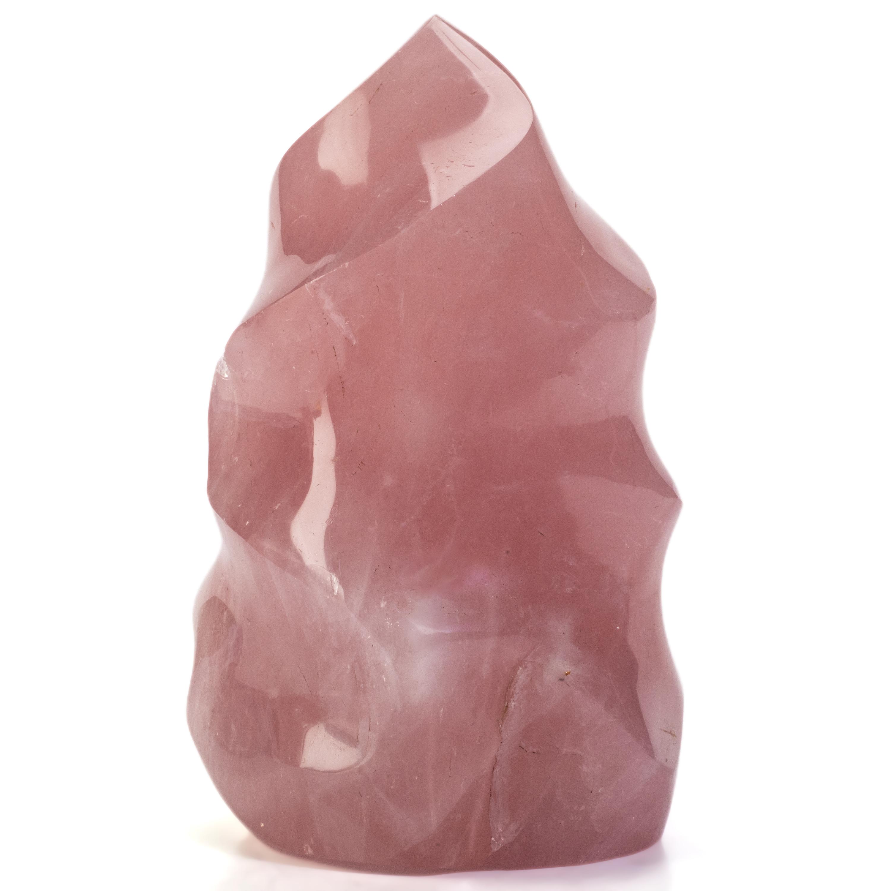 Kalifano Rose Quartz Rose Quartz Twist Flame - 7" / 2,400g CBF1600-RQ