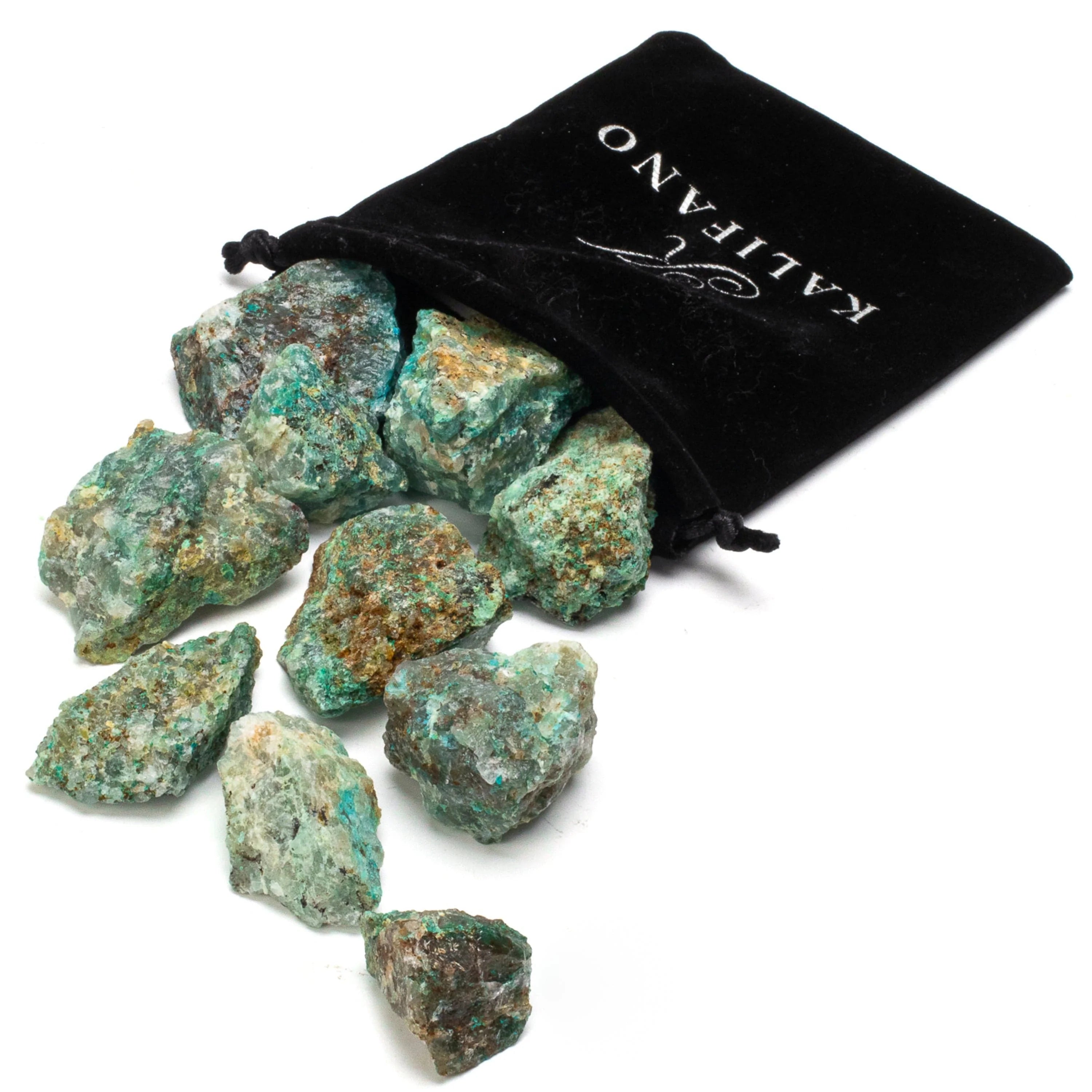 KALIFANO Rough Chrysocolla (10 Stone Bundle) RG-CRC