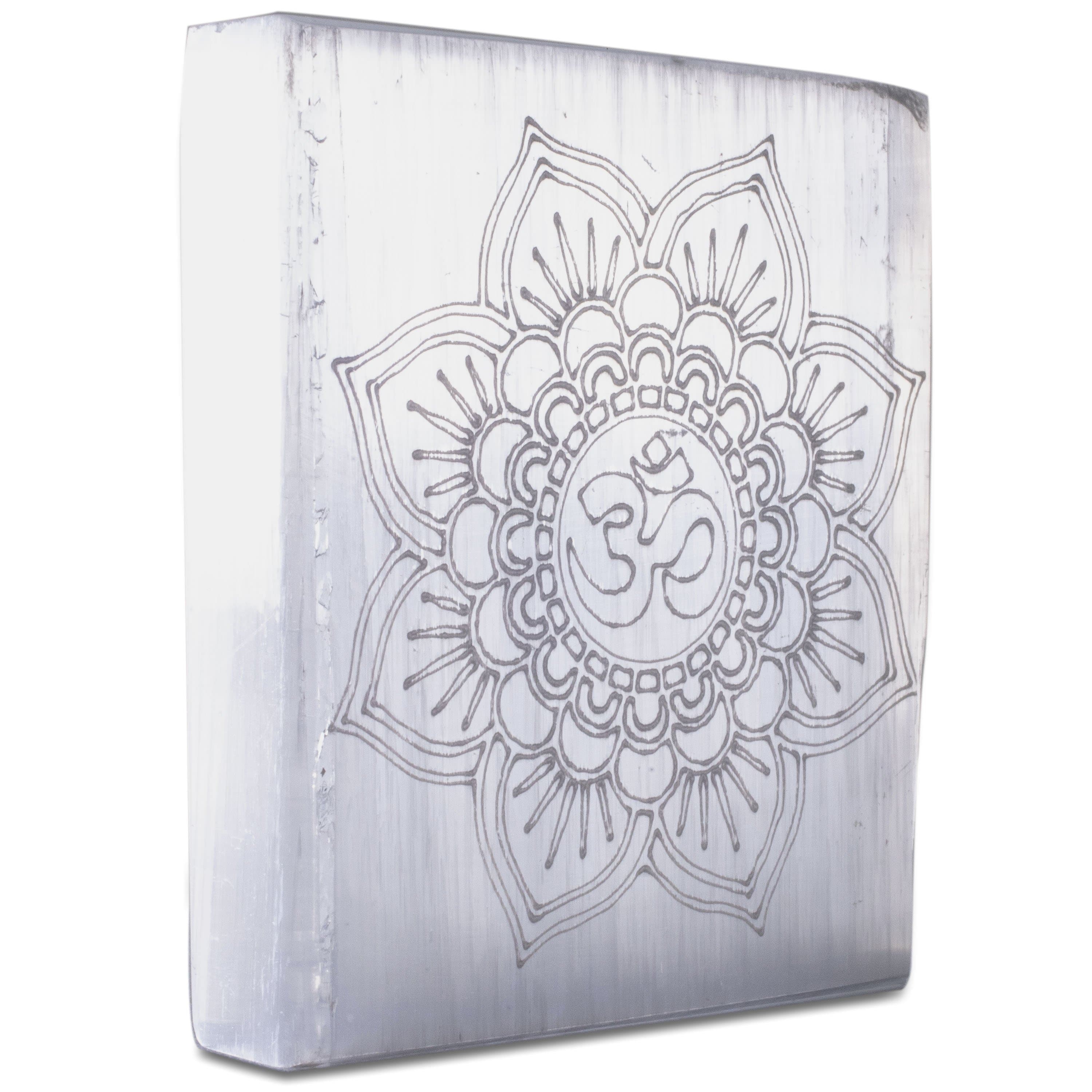 Kalifano Selenite Flower Selenite Crystal Charging Plate SCP7-F