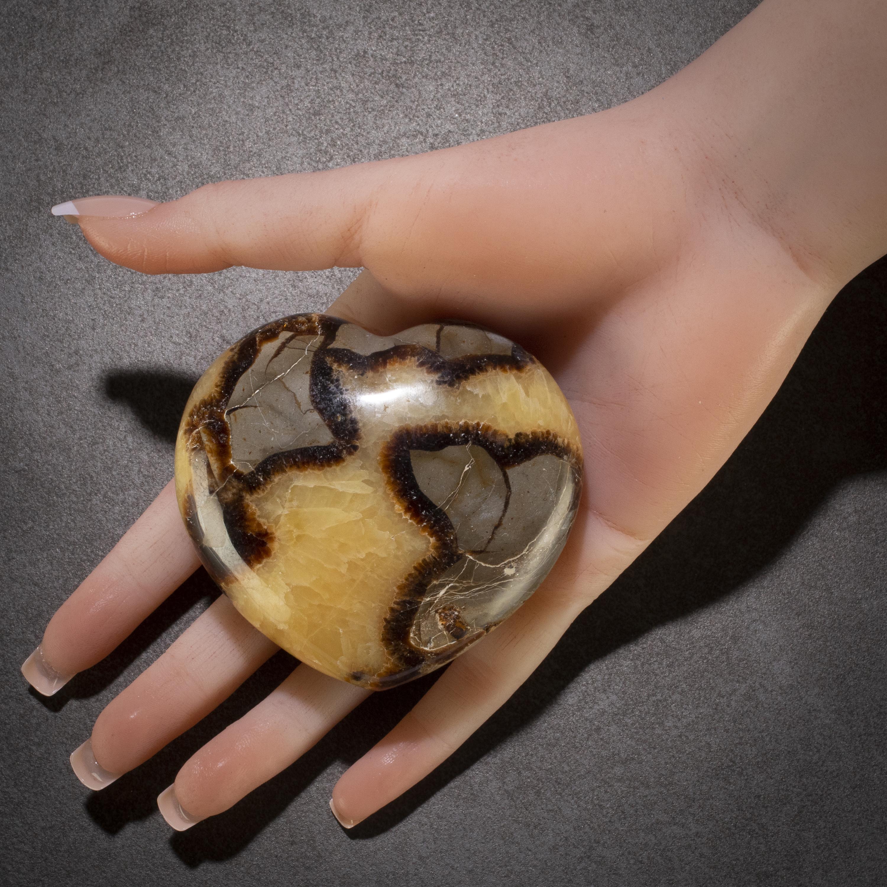 KALIFANO Septarian Septarian Gemstone Heart Carving 240g / 3in. GH240-SP