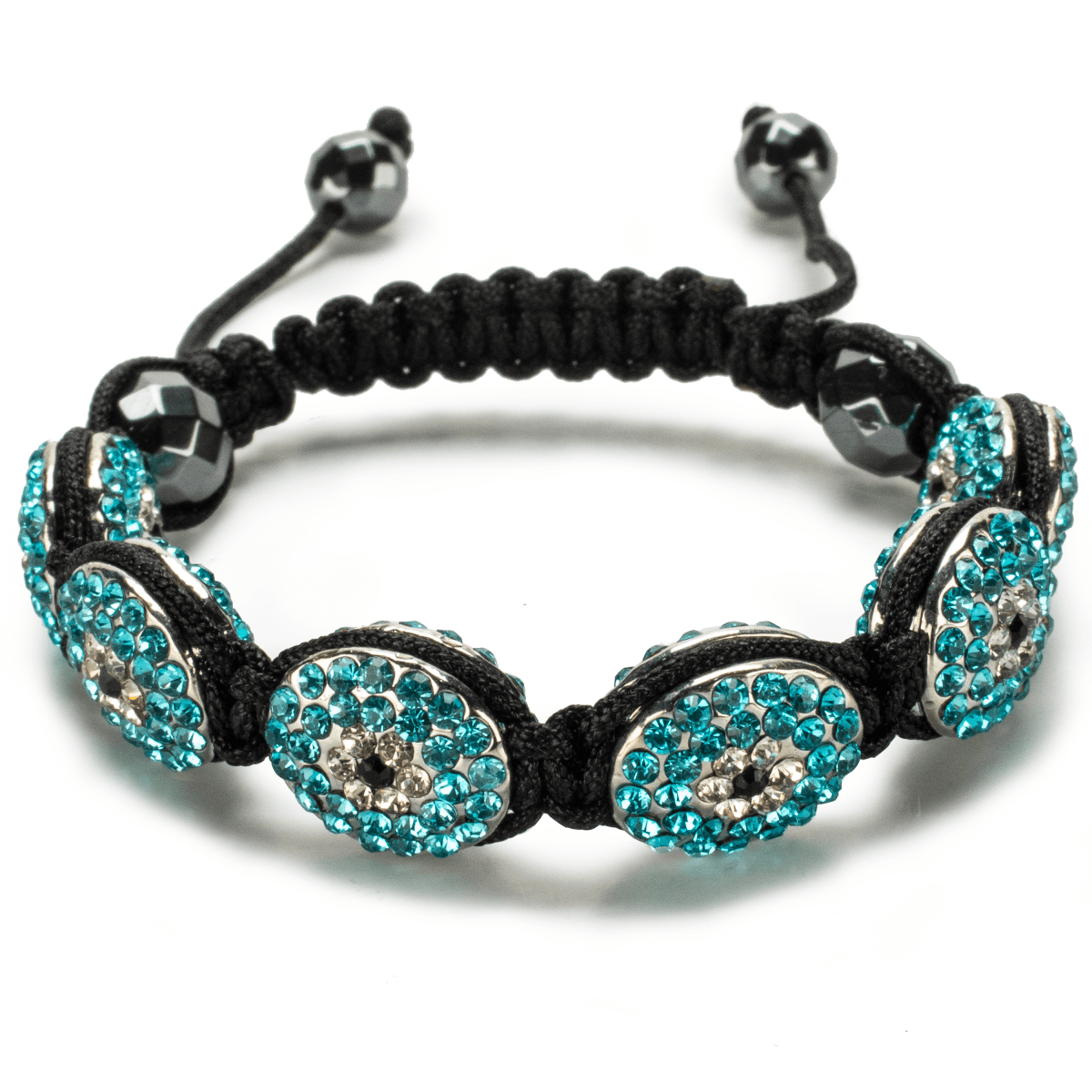 Kalifano Shamballa Bracelets Aquamarine Crystal Oval Shamballa Bracelet SBOV-EE-A