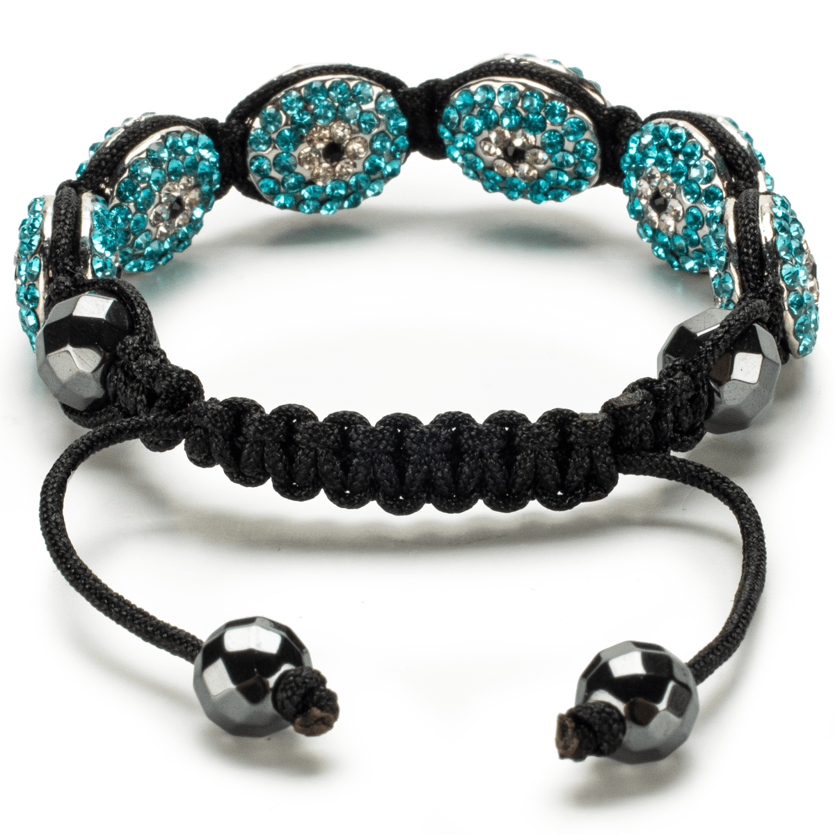 Kalifano Shamballa Bracelets Aquamarine Crystal Oval Shamballa Bracelet SBOV-EE-A