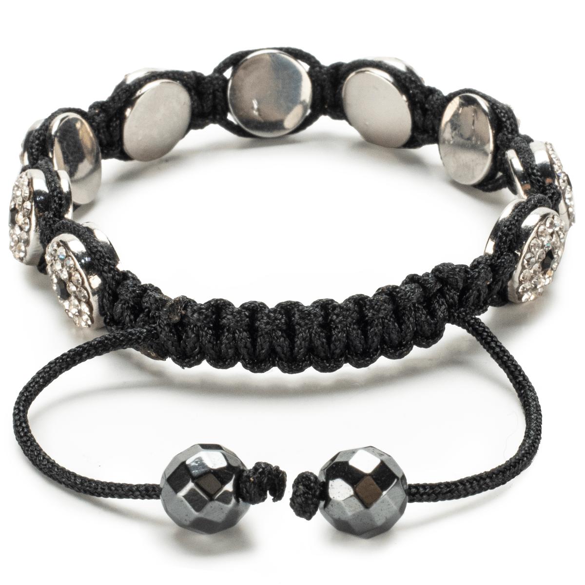 Kalifano Shamballa Bracelets Clear Crystal Evil Eye Shamballa Bracelet SBMF-C