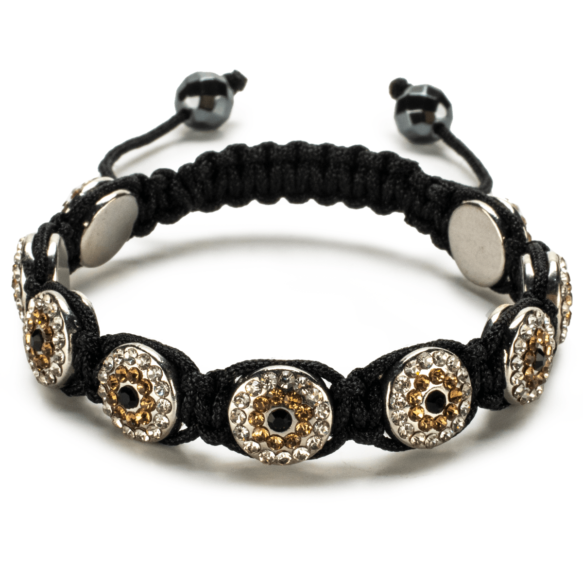 Kalifano Shamballa Bracelets Light Colorado Topaz Crystal Evil Eye Shamballa Bracelet SBMF-LCT