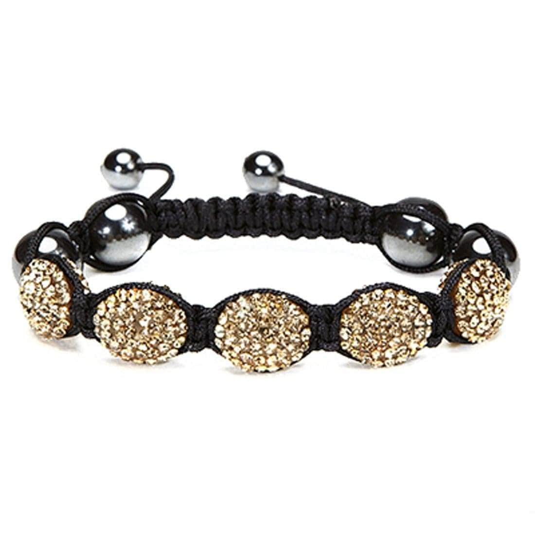 Kalifano Shamballa Bracelets Light Colorado Topaz Crystal Oval  Shamballa Bracelet SBOV-LCT
